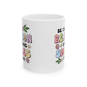 Cheerful coffee Mug - Be the Reason Someone Smiles Today! Ideal Gift for Friends, Birthdays, Motivational Coffee Cup, Home & Office Decor