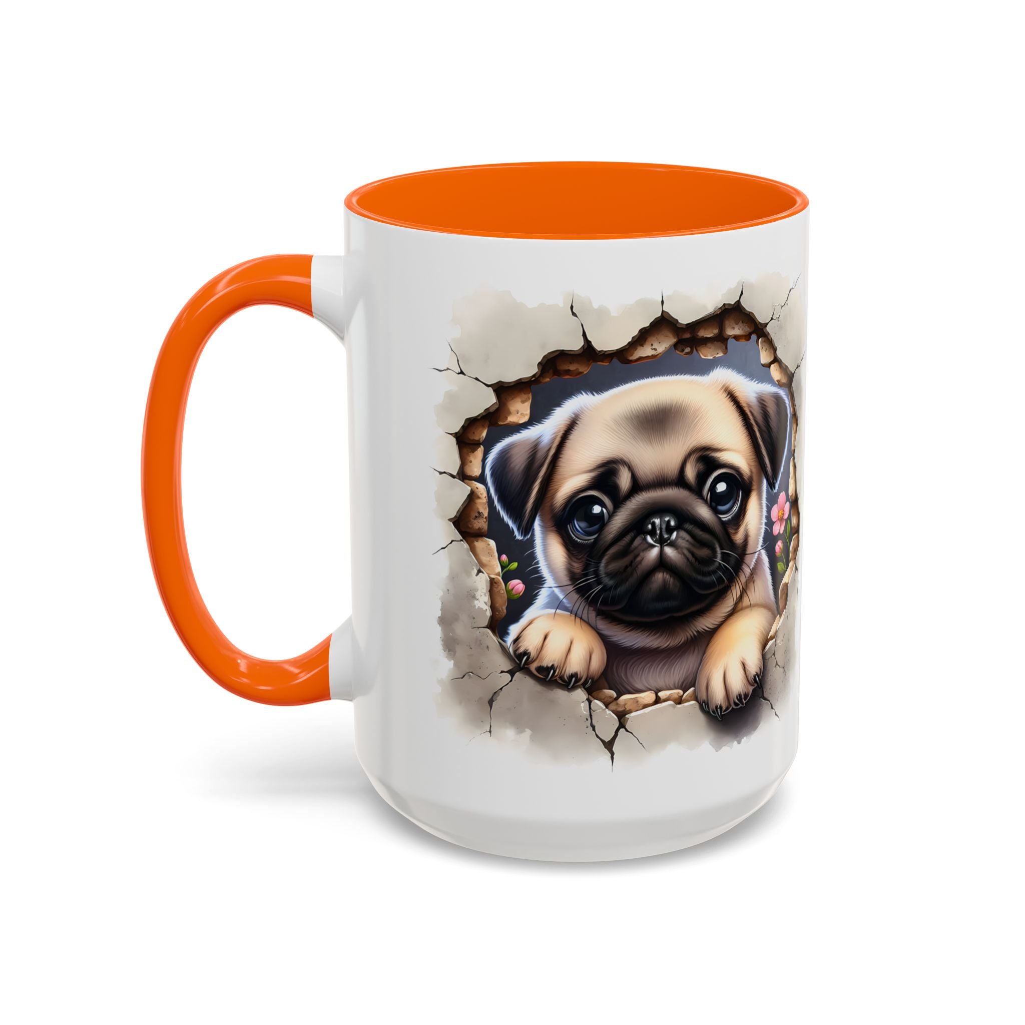 Pug In A Wall Coffee Mug - Cozy Ceramic Cup for Dog Lovers - Cute Pet Gift for Birthdays, Anniversaries, and Holidays
