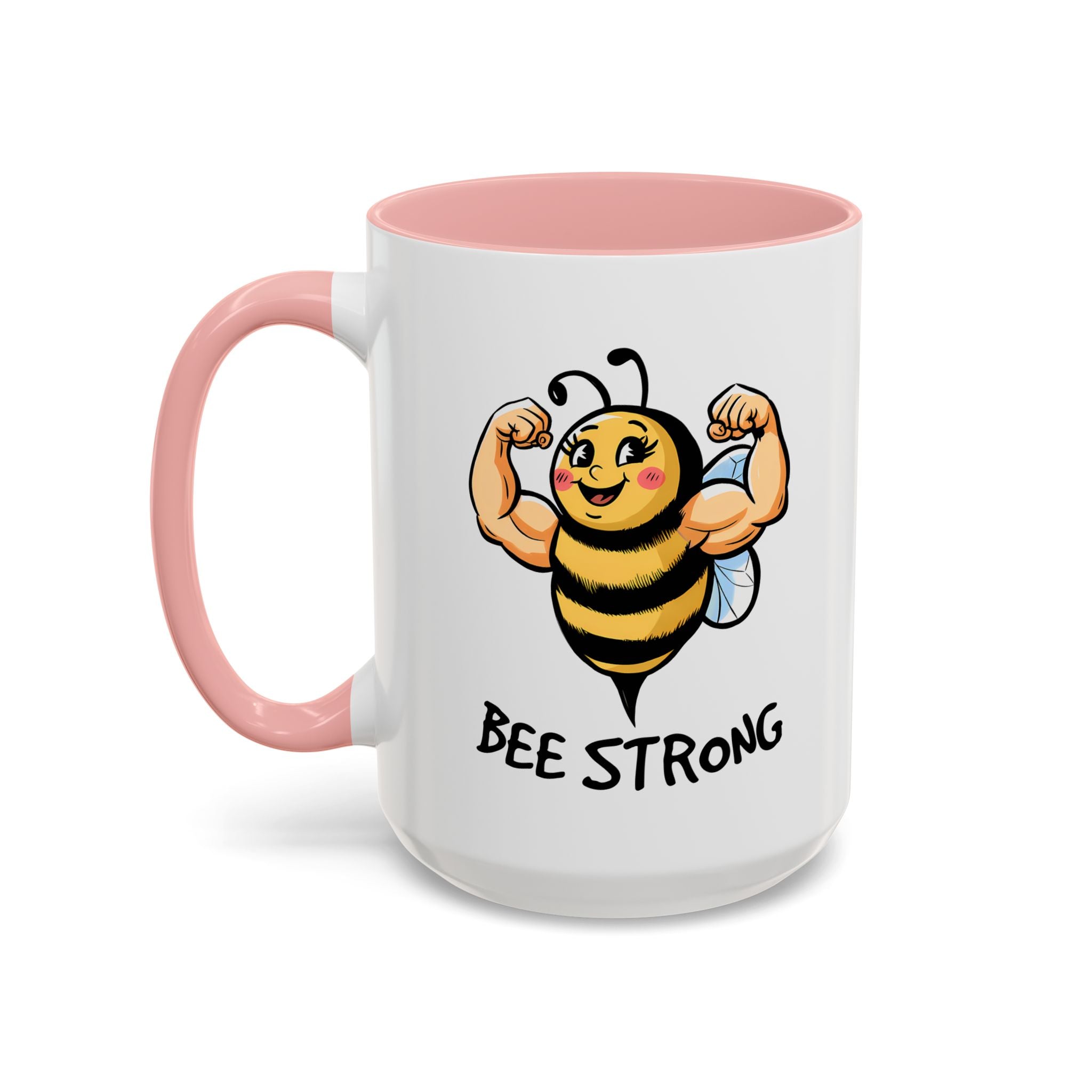 Bee Strong Accent Coffee Mug - Motivational Mug for Strength and mental health