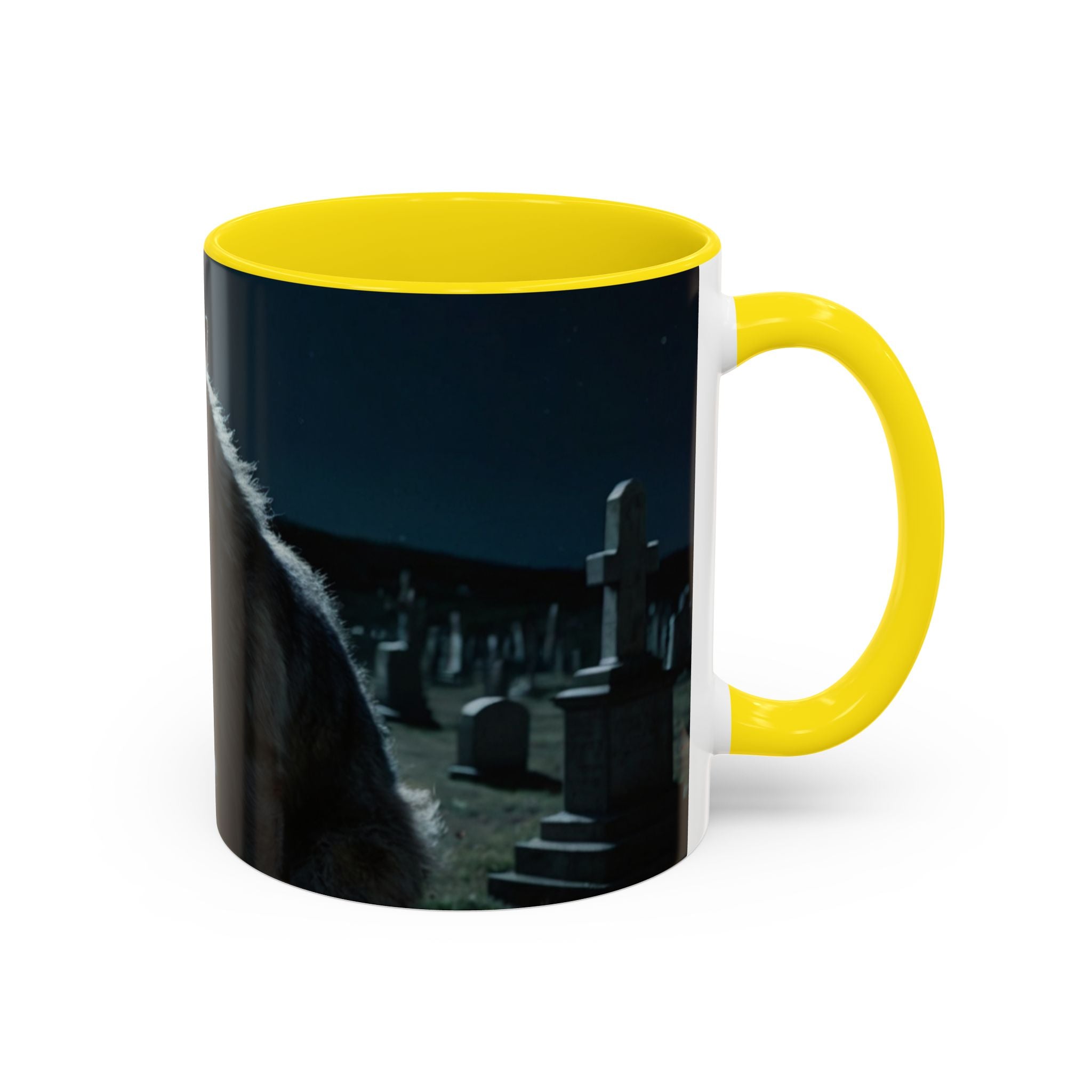 halloween werewolf in graveyard Howling Wolf Accent Coffee Mug - 11 & 15oz