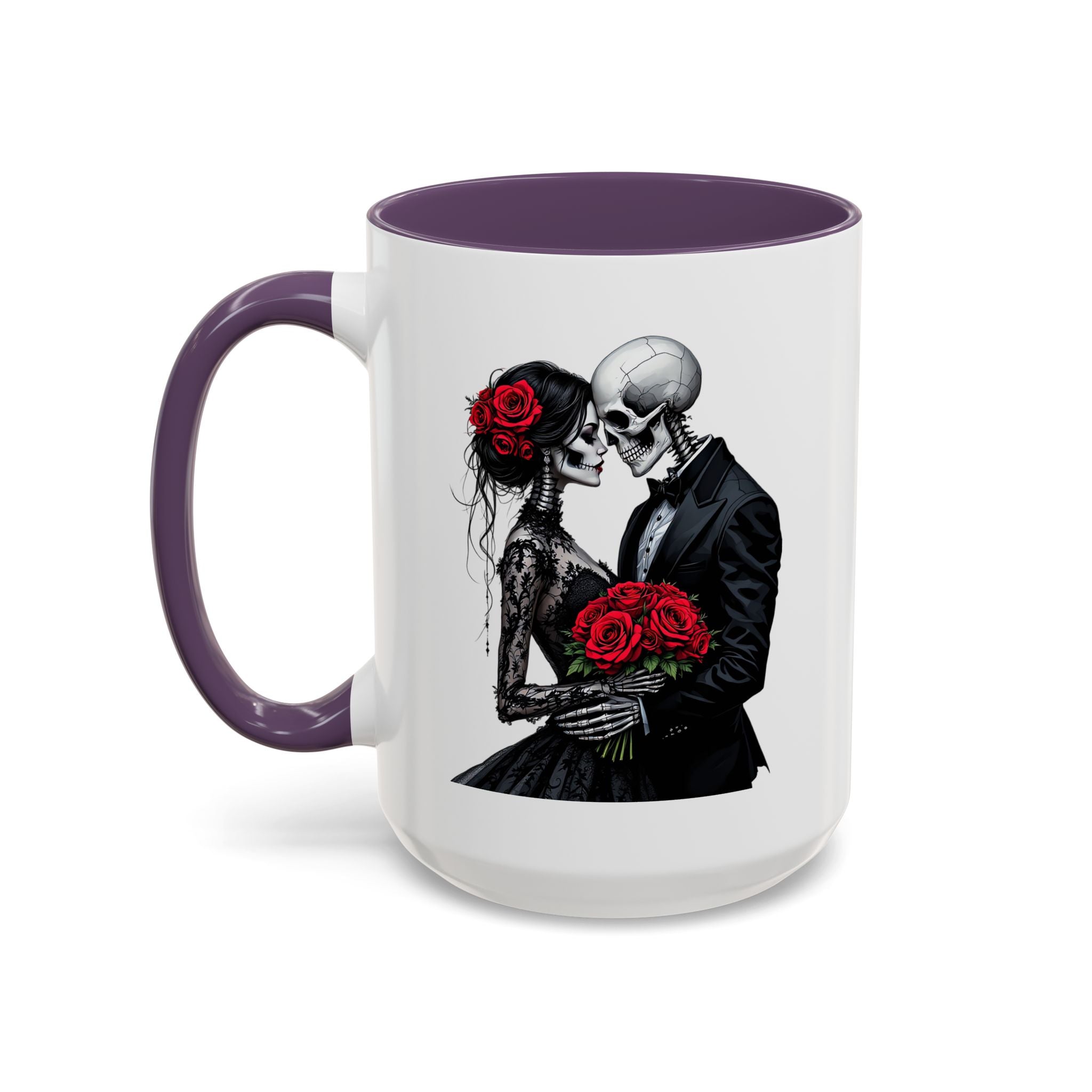Romantic Skeleton Coffee Mug, Skull Love Mug, Gothic Gift, Halloween Decor, Couple Mug, Unique Coffee Cup