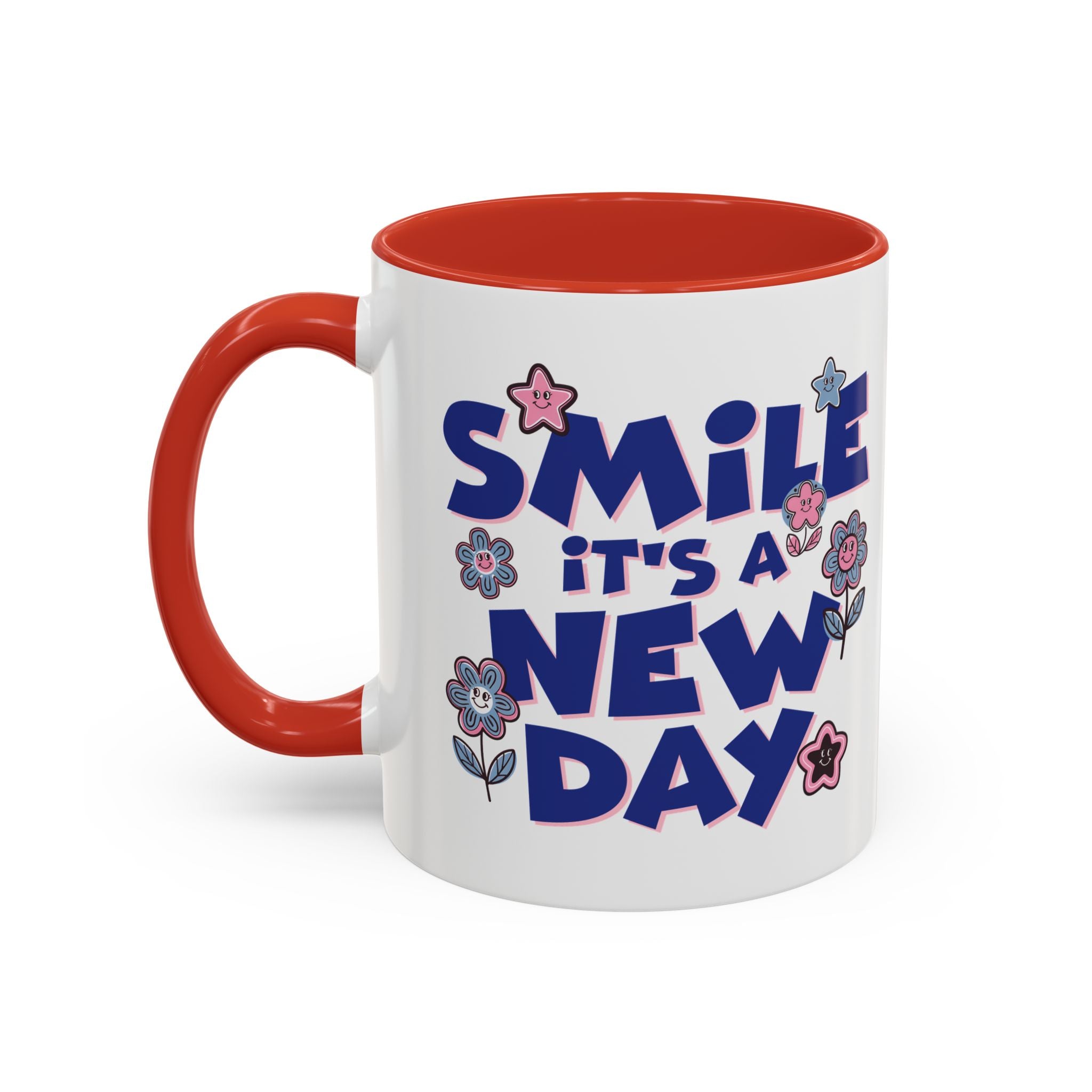 Inspirational Flower Design Coffee Mug - "Smile It's a New Day" - Perfect Gift for Coffee Lovers