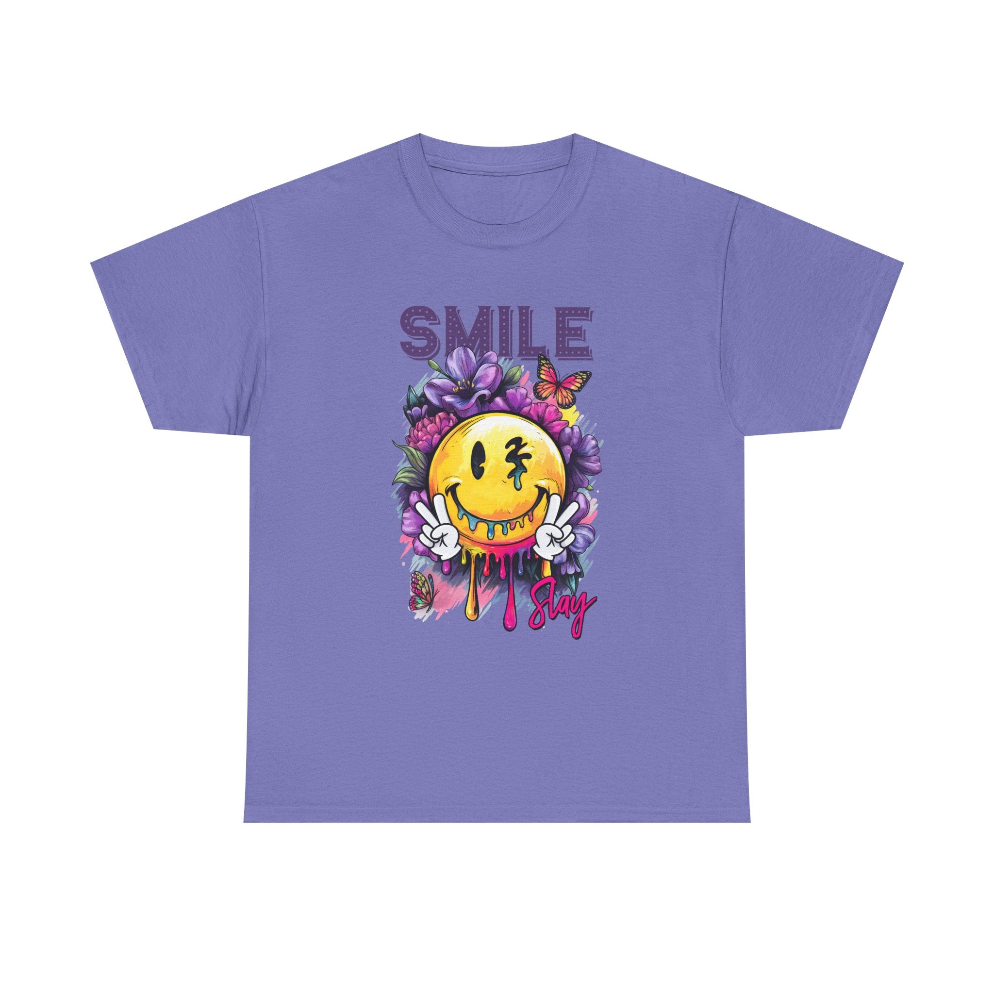 Smile Floral Graphic Tee unisex cotton tee gothic