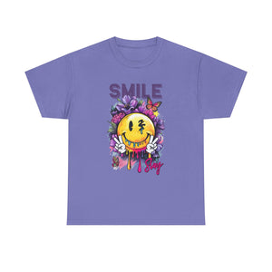 Smile Floral Graphic Tee unisex cotton tee gothic