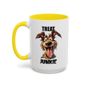 Funny Dog Lover Coffee Mug - Treat Junkie, Pet Gift, Animal Lover Cup, Dog Mom, Unique Mug for Dog Owners