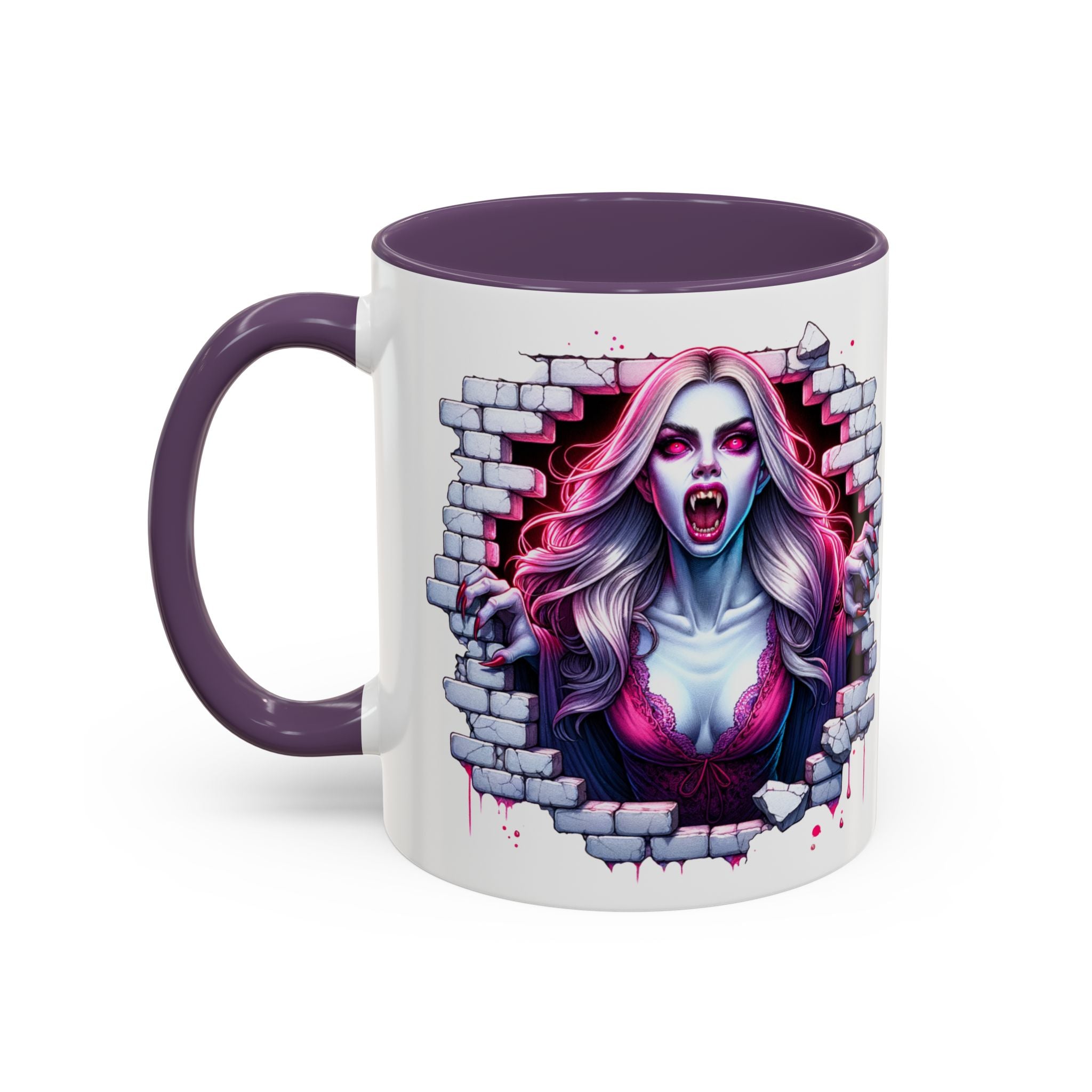 Vampire Wall Art Coffee Mug - Gothic,  Perfect Gift for Halloween, Unique Art Mug, Monster Mug, Fantasy Drinkware