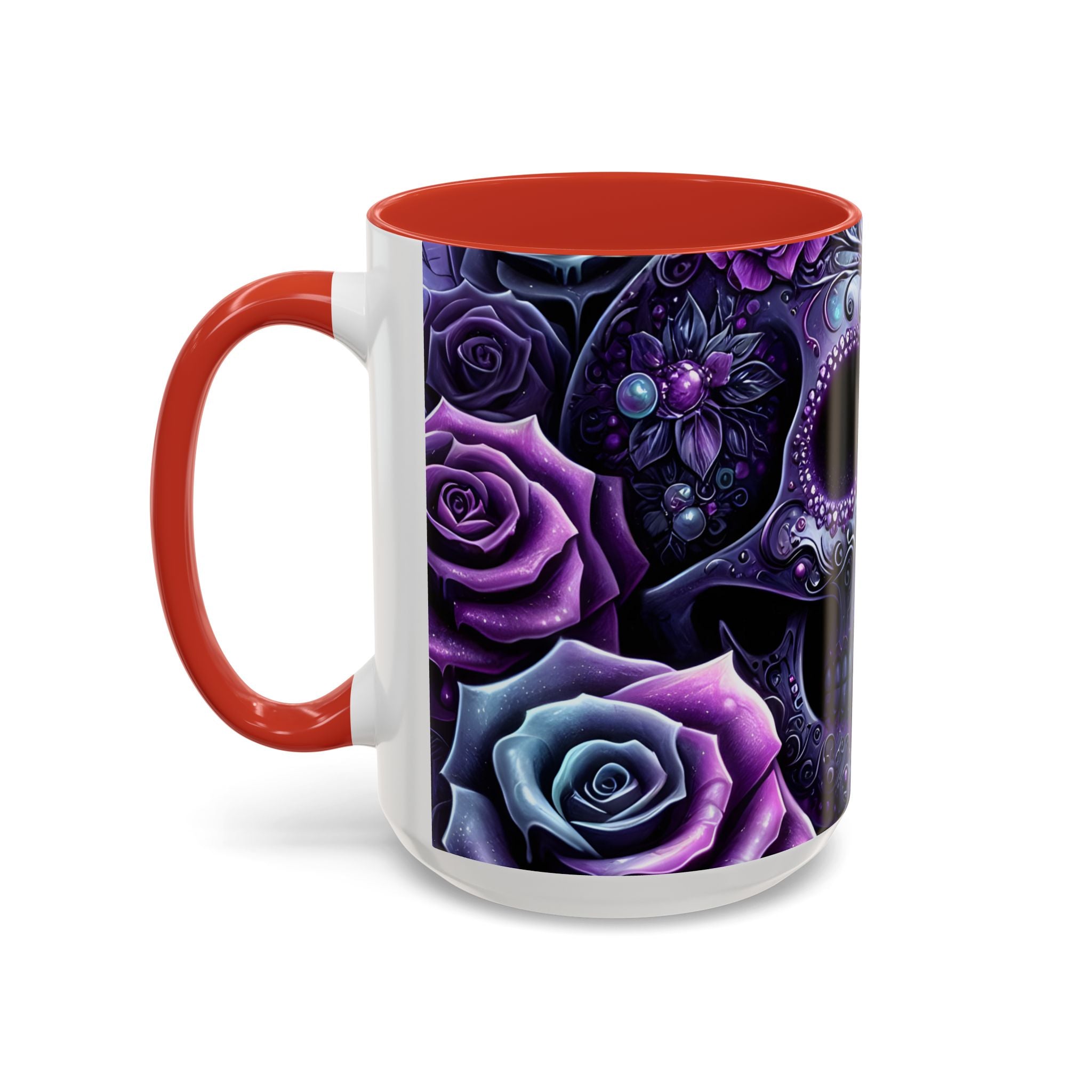 Gothic Skull Accent Coffee Mug - 11oz & 15oz roses fantasy