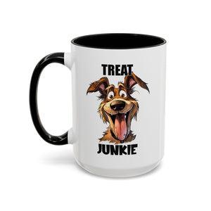 Funny Dog Lover Coffee Mug - Treat Junkie, Pet Gift, Animal Lover Cup, Dog Mom, Unique Mug for Dog Owners