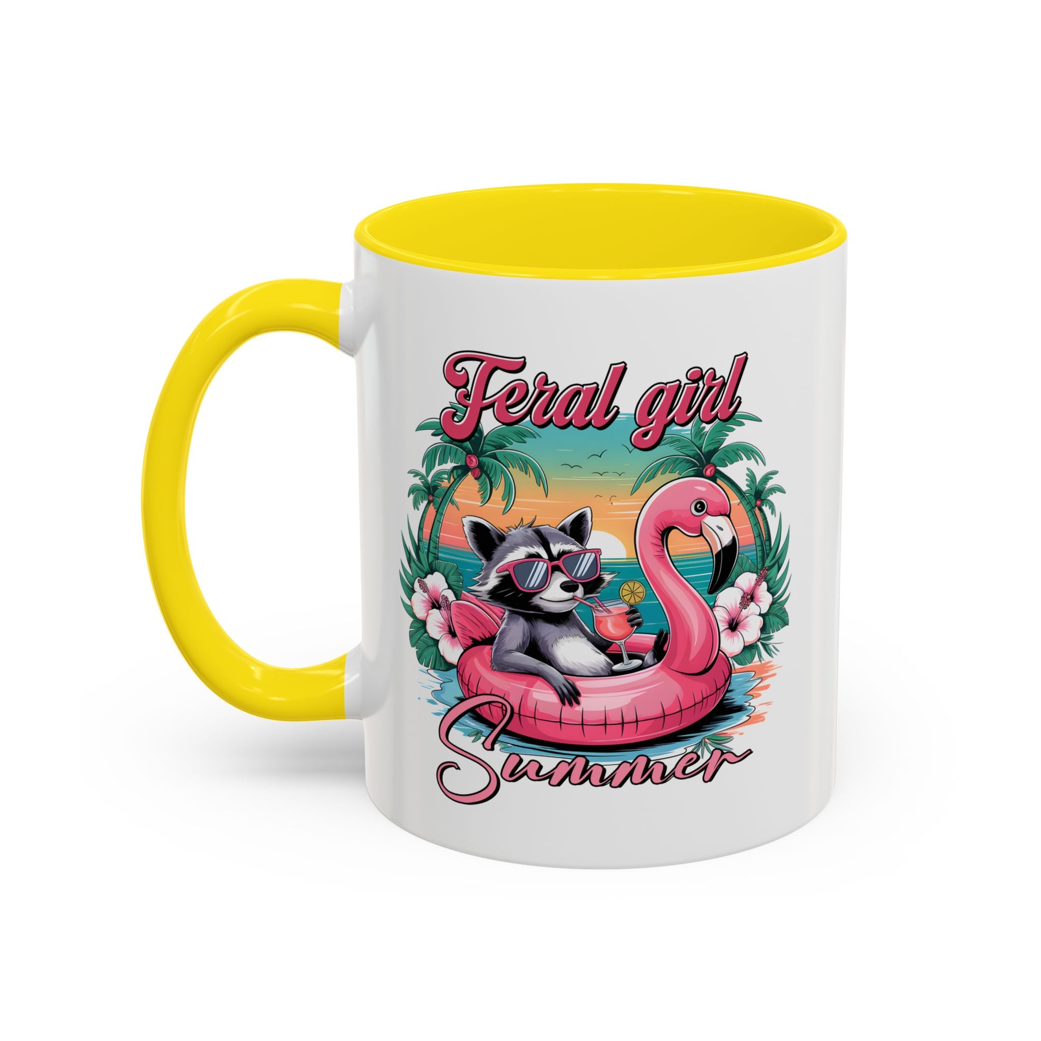 Feral Girl Summer Coffee Mug - Accent Design for Animal Lovers