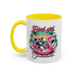 Feral Girl Summer Coffee Mug - Accent Design for Animal Lovers