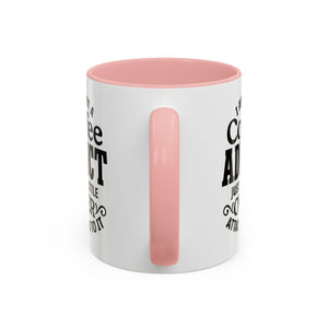 Coffee Addict Mug, Funny Coffee Lover Gift, Black Accent Mug, Warm Beverage Cup, Office Humor Drinkware