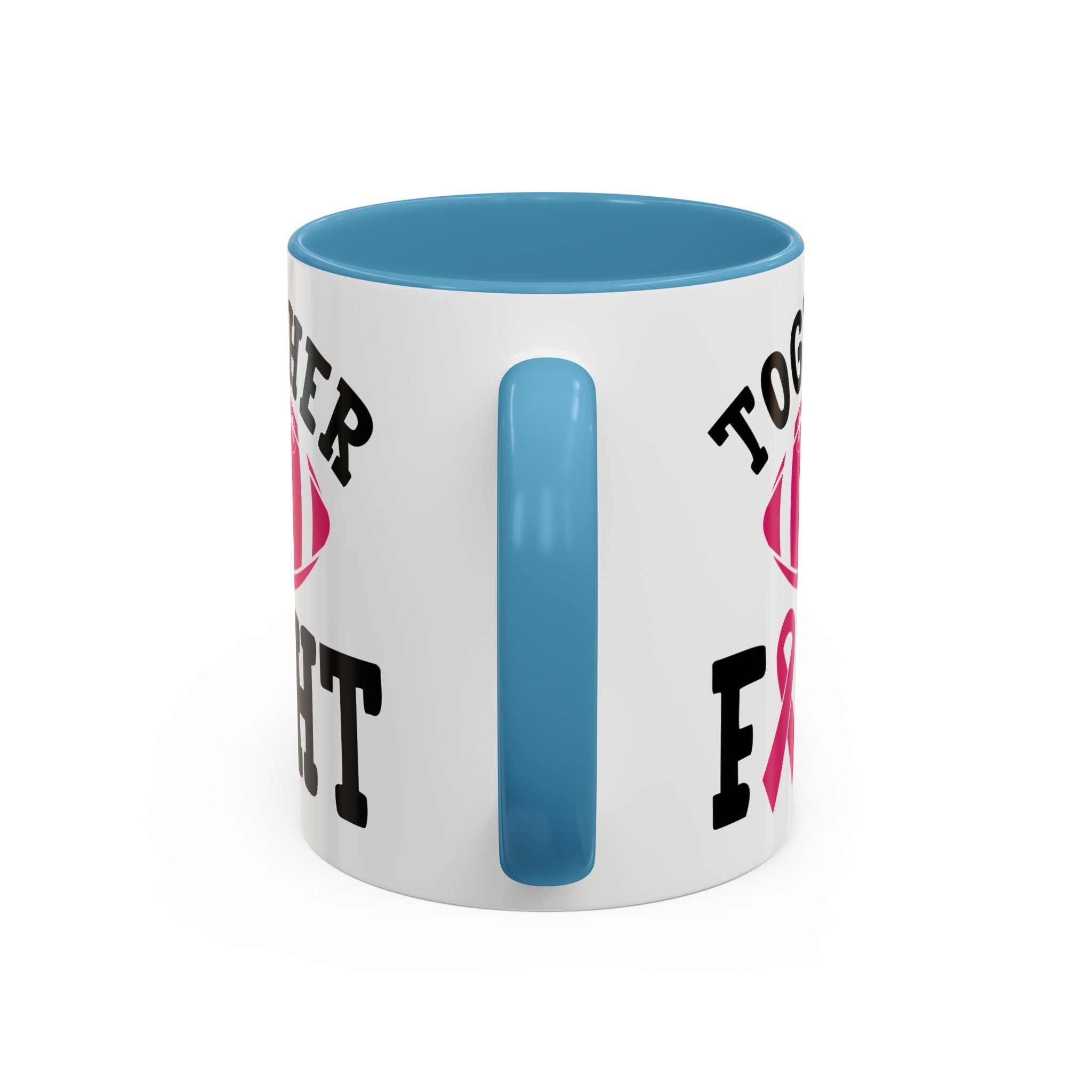 Together We Fight Pink Ribbon Coffee Mug, Support Breast Cancer Awareness, Gift for Survivors, Football Lovers, Empowerment