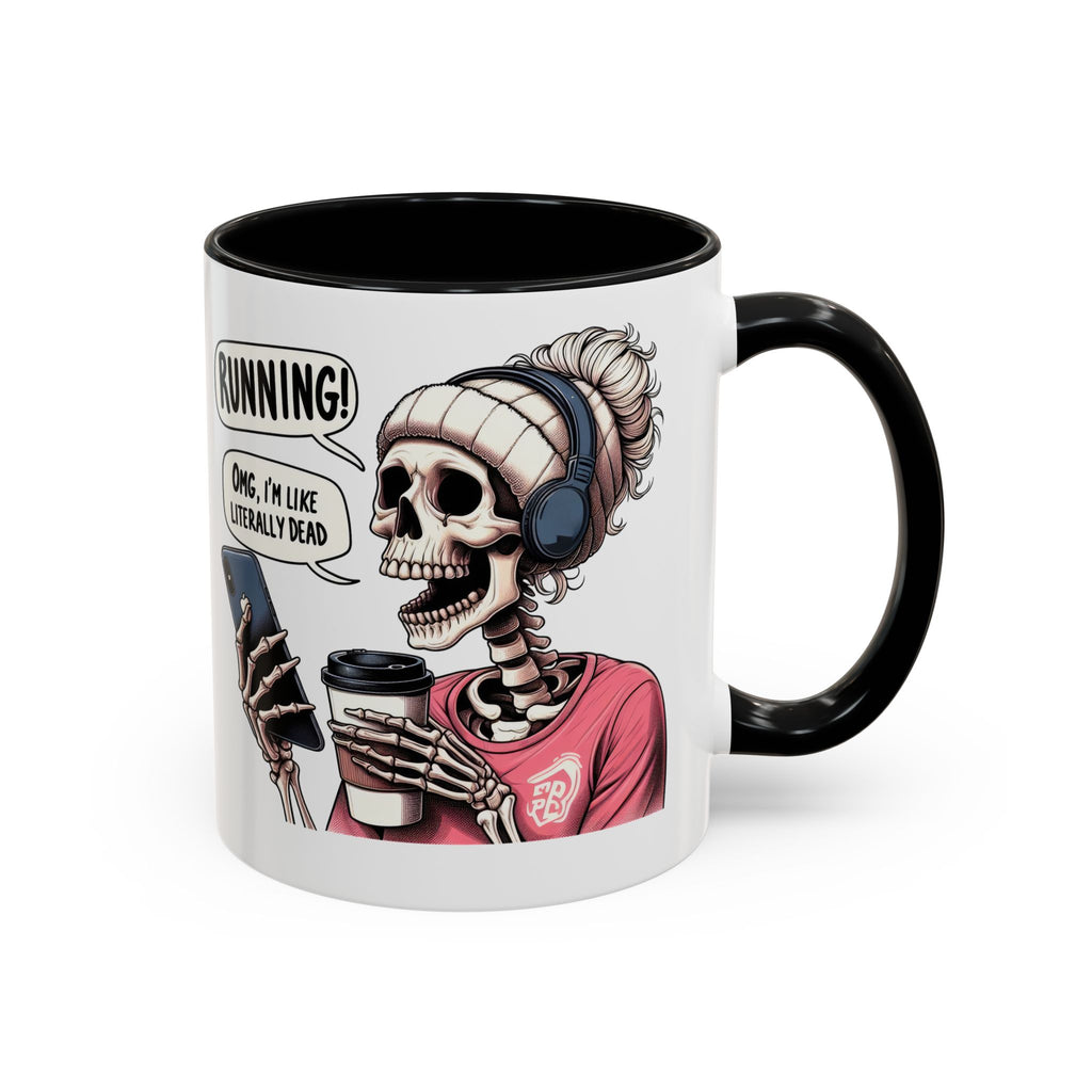 Running Skeleton Coffee Mug - Perfect for Fitness Lovers, Halloween Decor, Gift for Runners, Funny Tea Cup, Workout Enthusiast