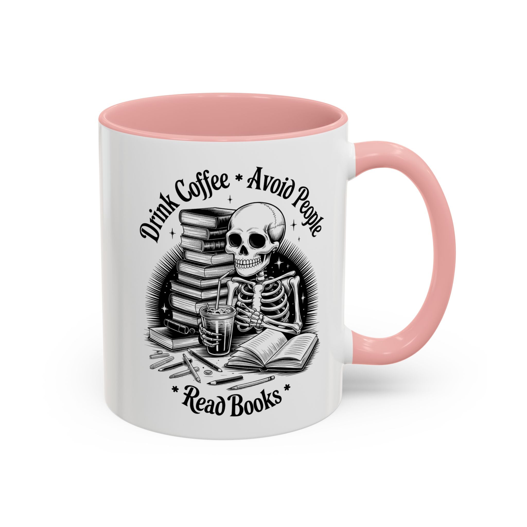Skeleton Coffee Mug - Drink Coffee, Avoid People funny adult humor