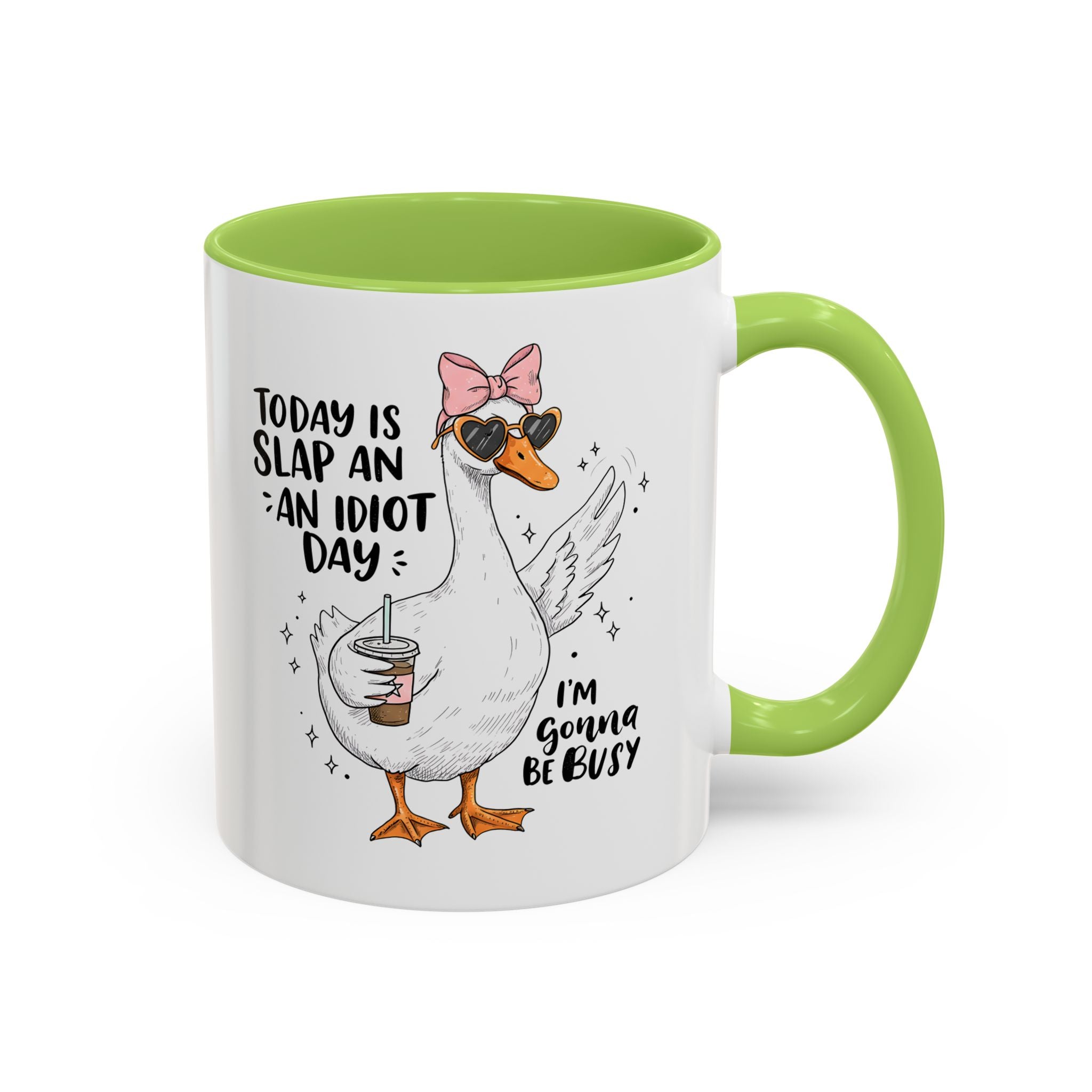 Funny Goose Coffee Mug - Slap an Idiot Day adult humor joke