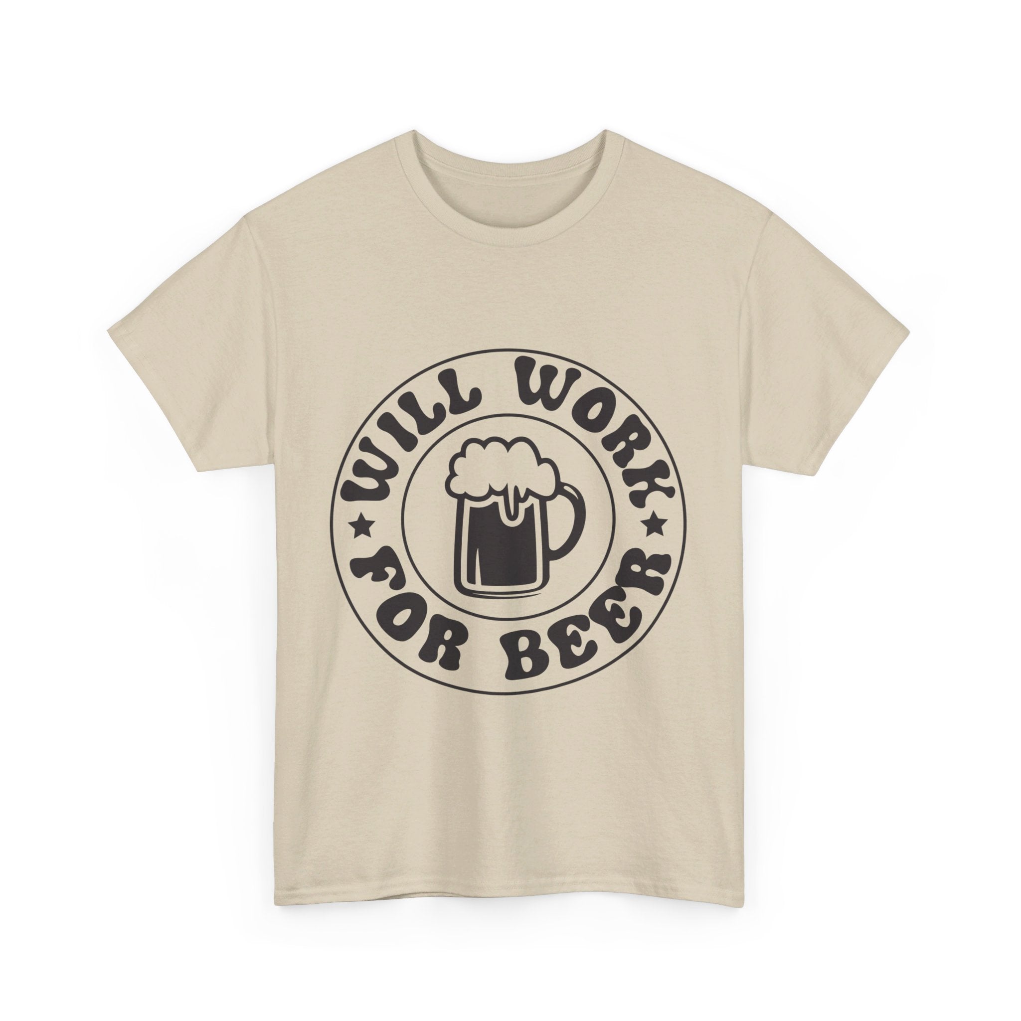 will work for beer funny Unisex Heavy Cotton Tee men women