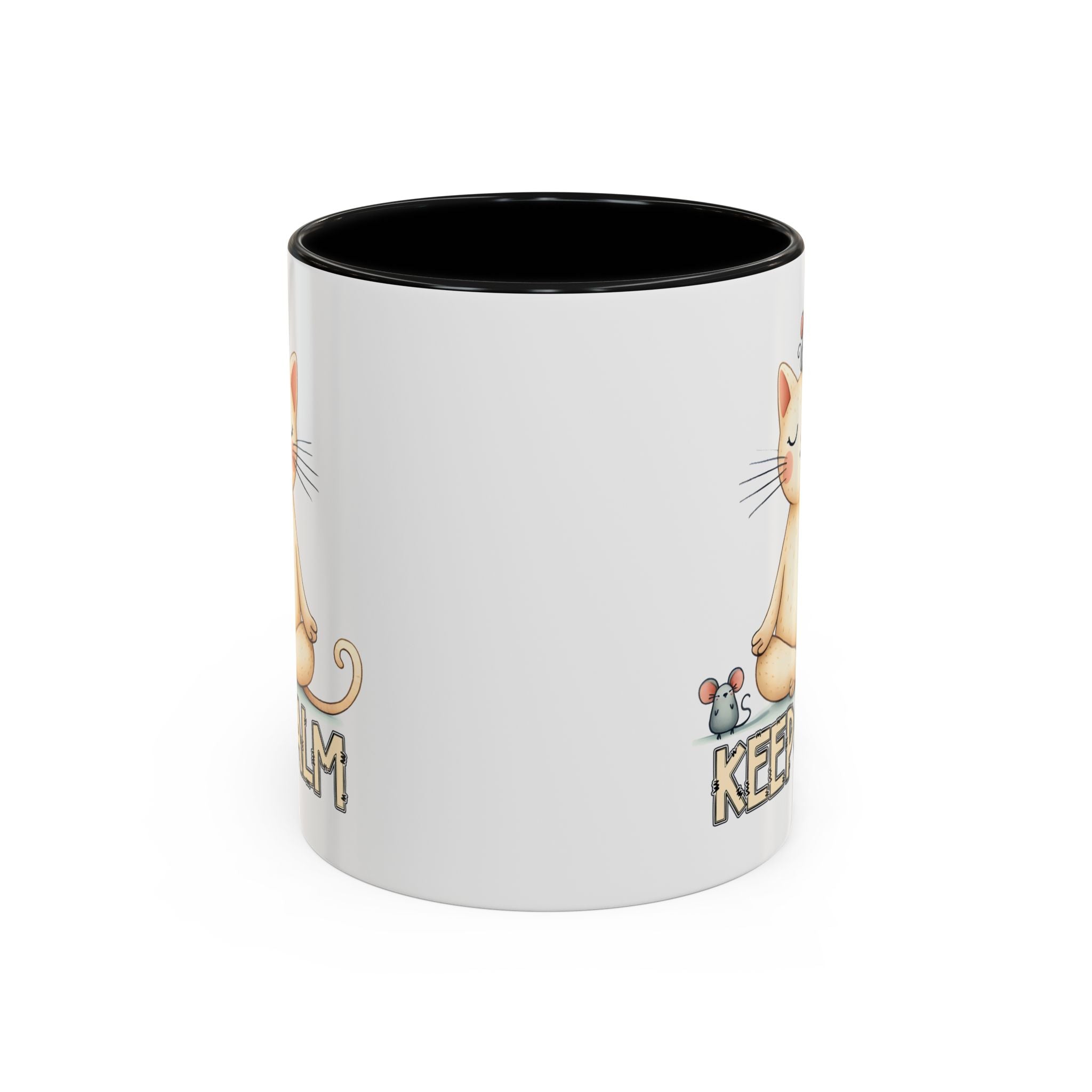 Serene Cat Coffee Mug, Funny Pet Lover's Gift, Cute Keepsake for Relaxation, Relaxing Drinkware, Quirky Home Decor