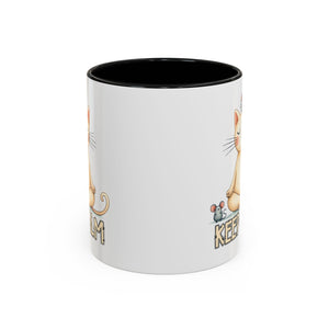 Serene Cat Coffee Mug, Funny Pet Lover's Gift, Cute Keepsake for Relaxation, Relaxing Drinkware, Quirky Home Decor