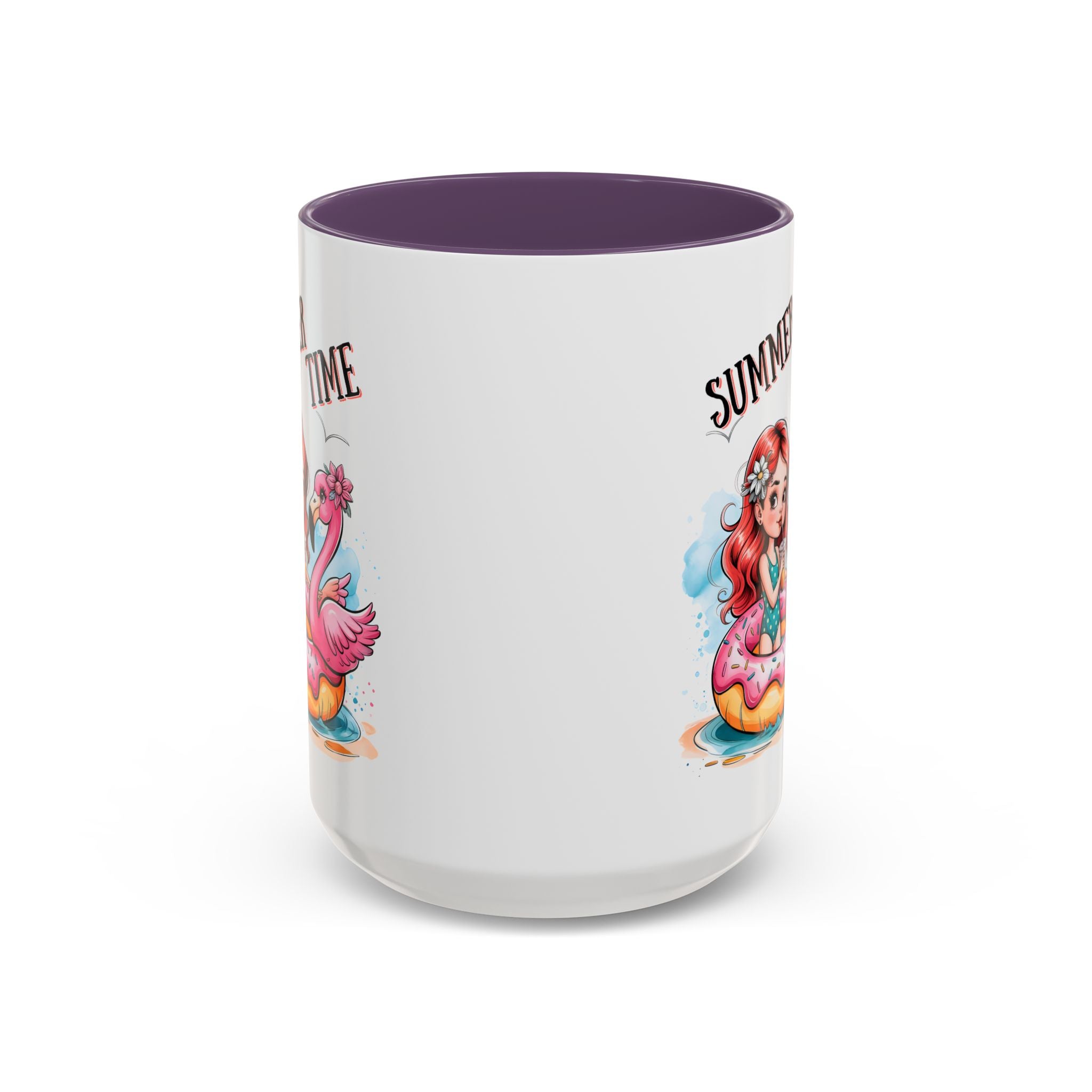 Summer Time Accent Coffee Mug - 11oz & 15oz funny cute girl floating