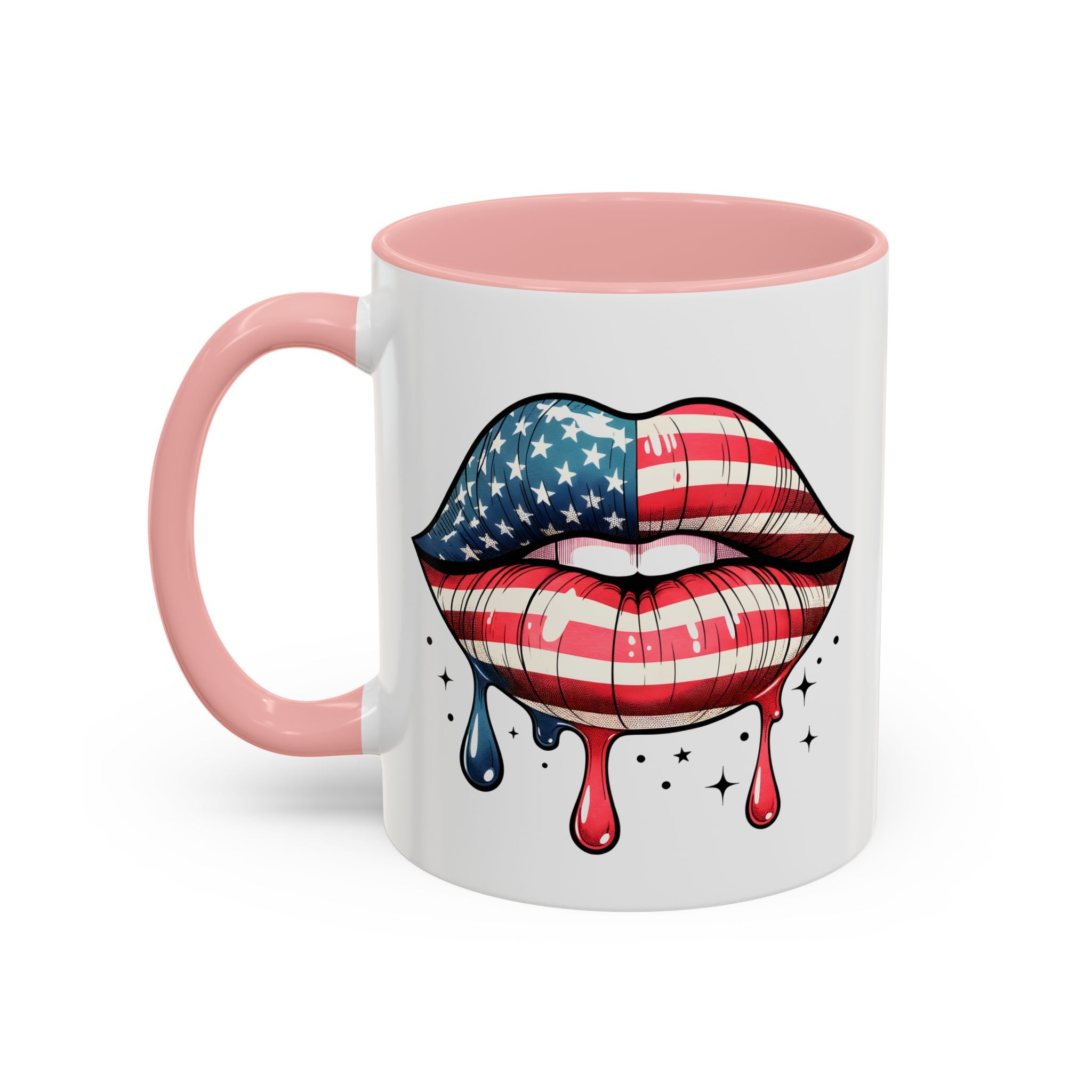 Patriotic Lip Print Coffee Mug – 11oz & 15oz
