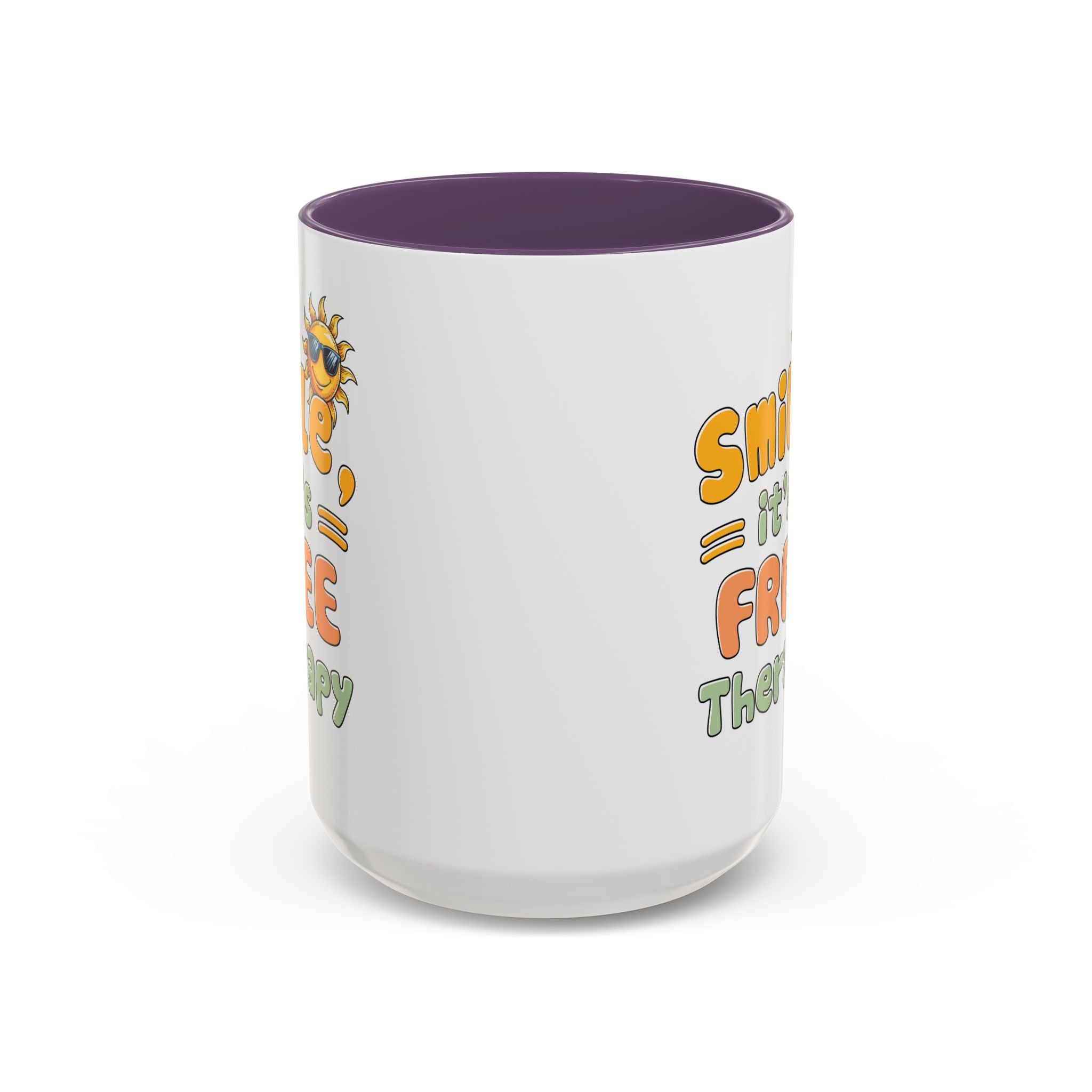 Smile It's Free Therapy Coffee Mug - Fun & Cheerful Accent Mugs for Brightening Your Day