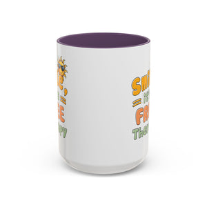 Smile It's Free Therapy Coffee Mug - Fun & Cheerful Accent Mugs for Brightening Your Day