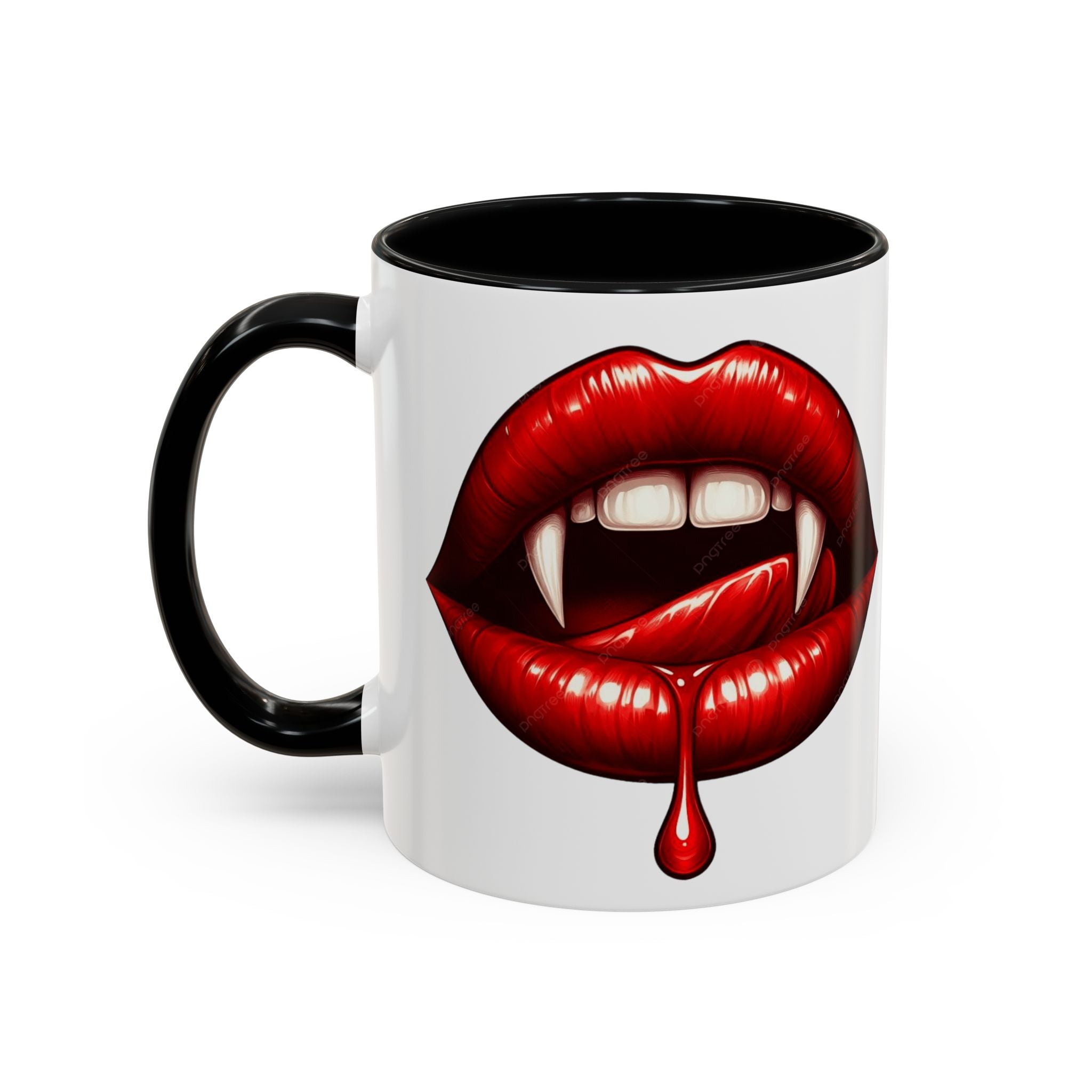 Vampire Kiss Coffee Mug - 11oz & 15oz gothic dripping blood horror art