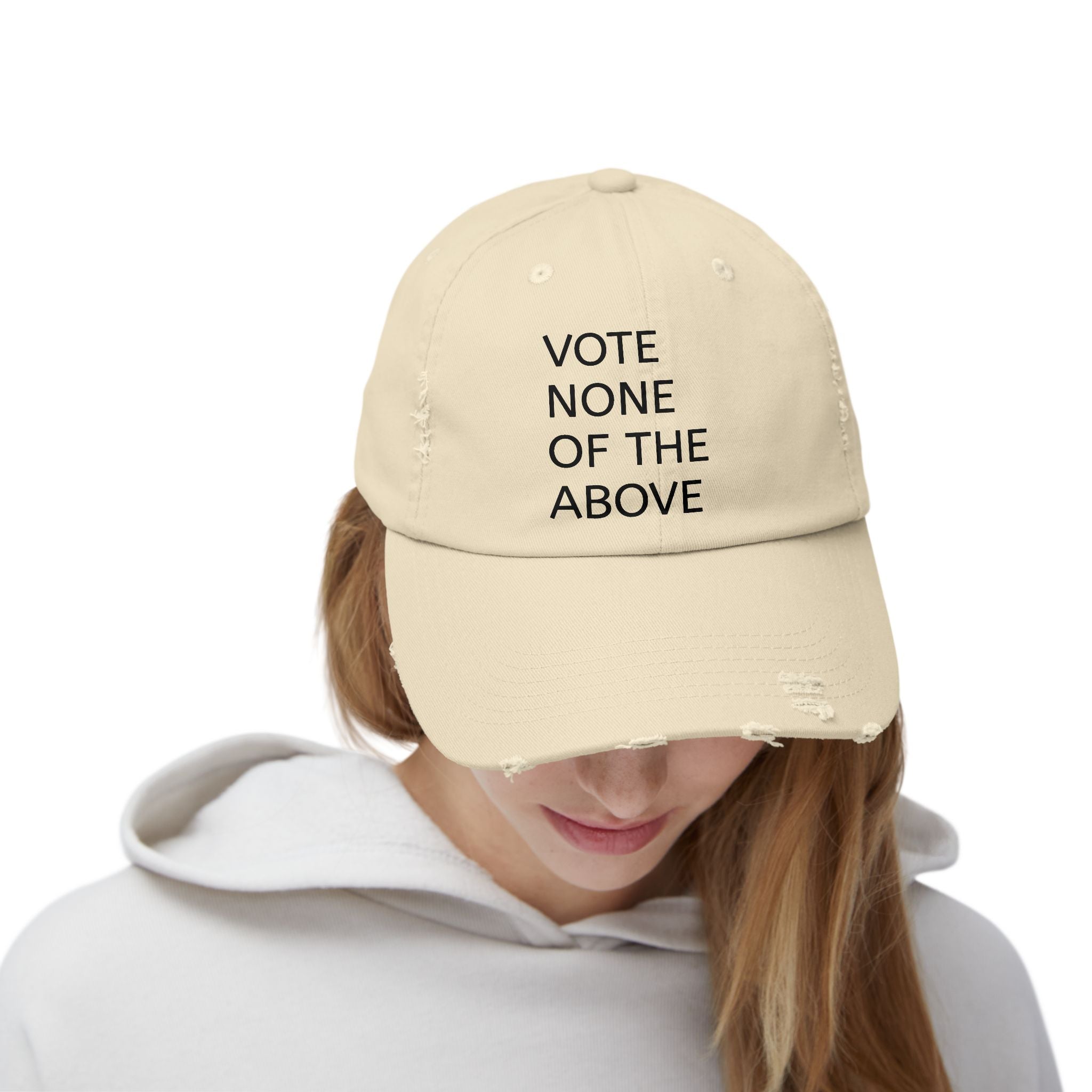 vote none of the above Unisex Distressed Cap