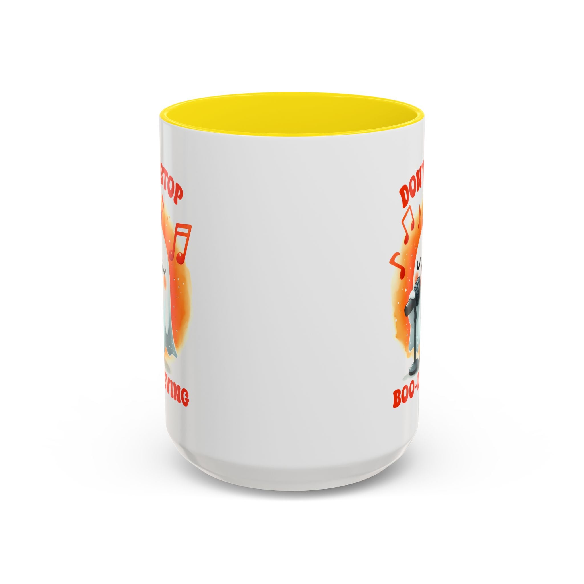 Ghost Coffee Mug, Perfect for Halloween, Fun Gift for Kids & Adults, Don't Stop Boo-lieving Mug, Caffeinated Spirits