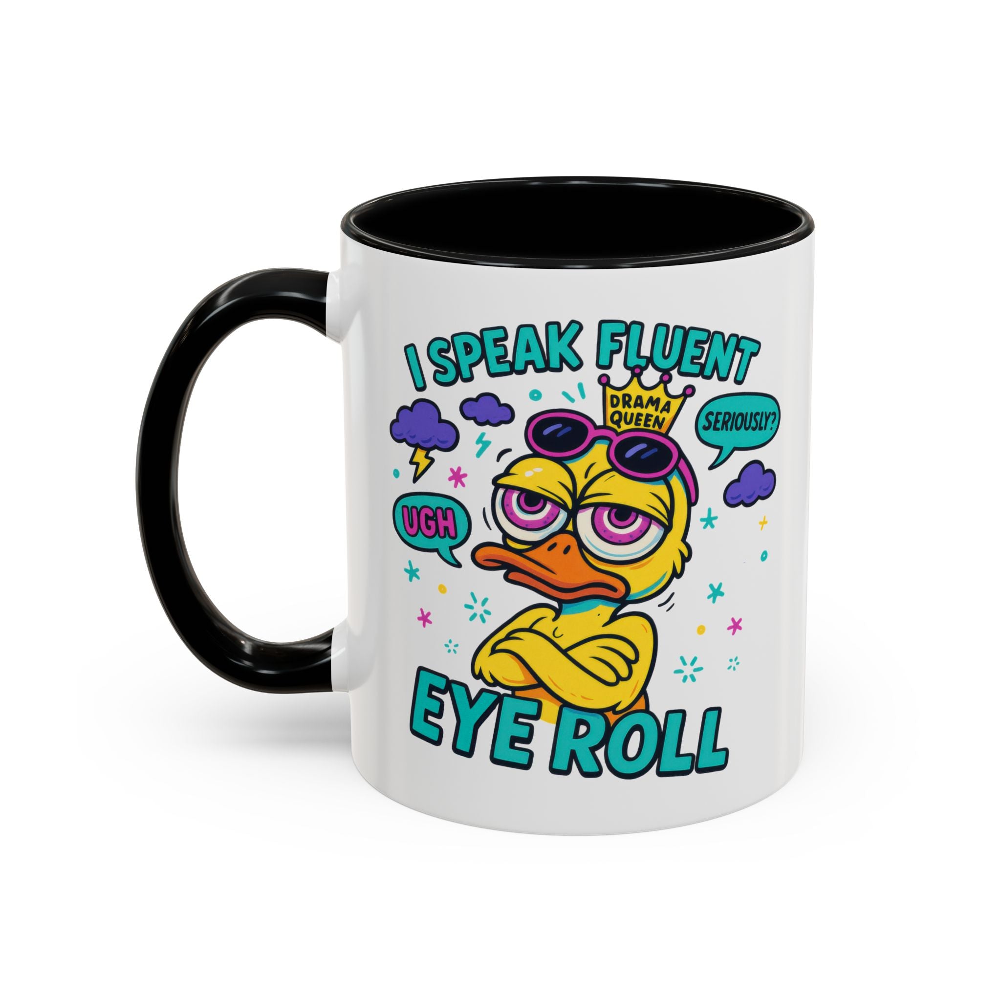 attitude Sassy Eye Roll Coffee Mug,  for Coffee Lovers, Gift for Friends, Quirky Tea Mug, Humor  Cute Kitchen Decor