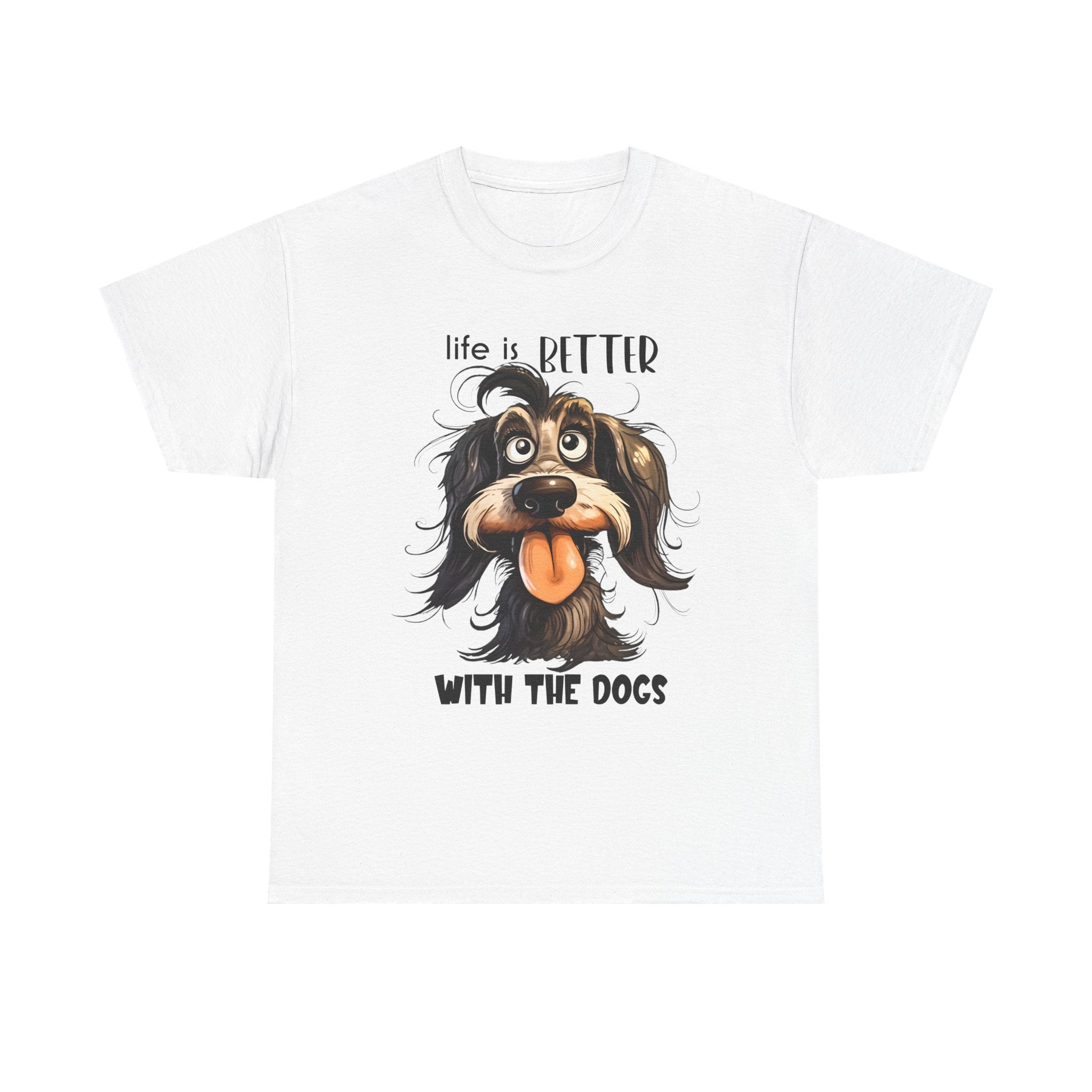 Life is Better with the Dogs Unisex Tee, Funny Dog Lover T-Shirt, Pet Gift, Dog Mom Shirt, Animal Lover Apparel