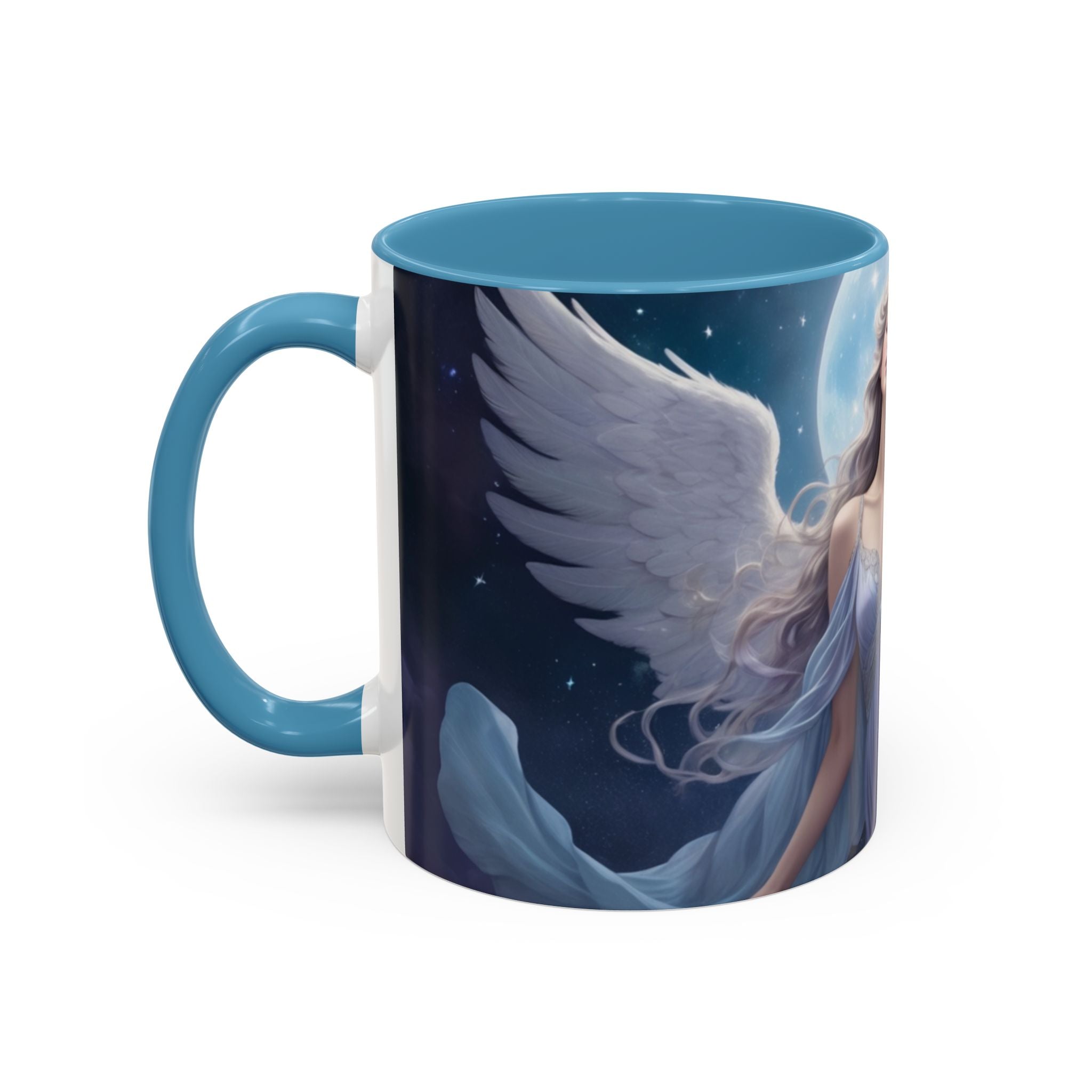 Celestial Angel Accent Coffee Mug - 11 & 15oz, Ethereal Design for Dreamy Coffee Lovers fantasy
