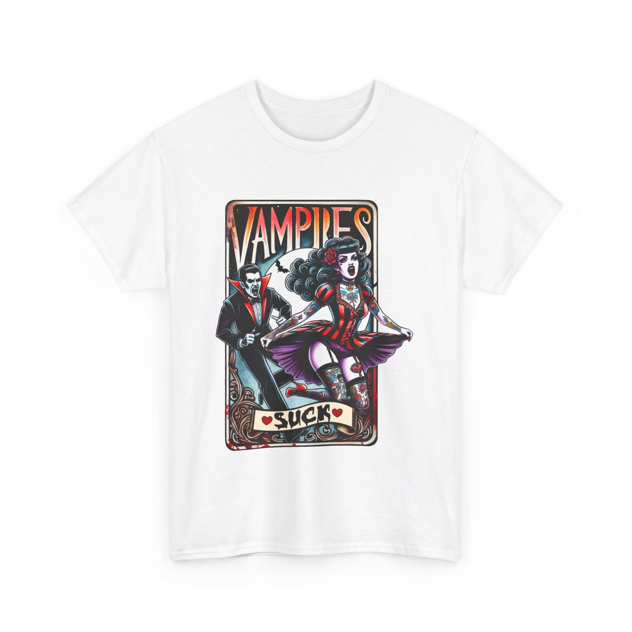 vampires suck horror art Unisex Heavy Cotton Tee men women