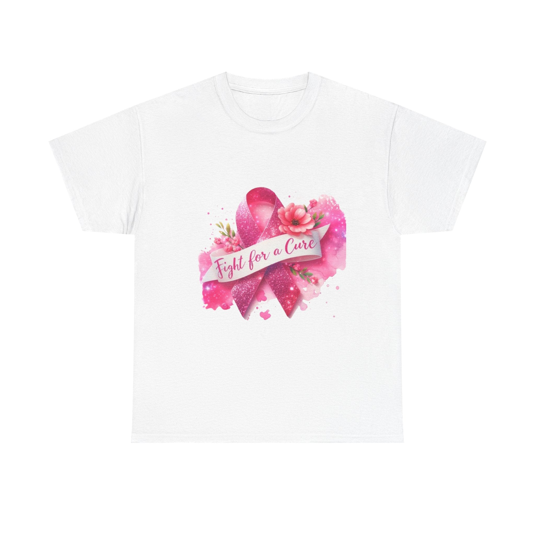 Fight for a Cure Unisex Heavy Cotton Tee | Breast Cancer Awareness Shirt, Support Tee, Gift for Her, Charity Fundraiser Tee, Pink Ribbon Tee
