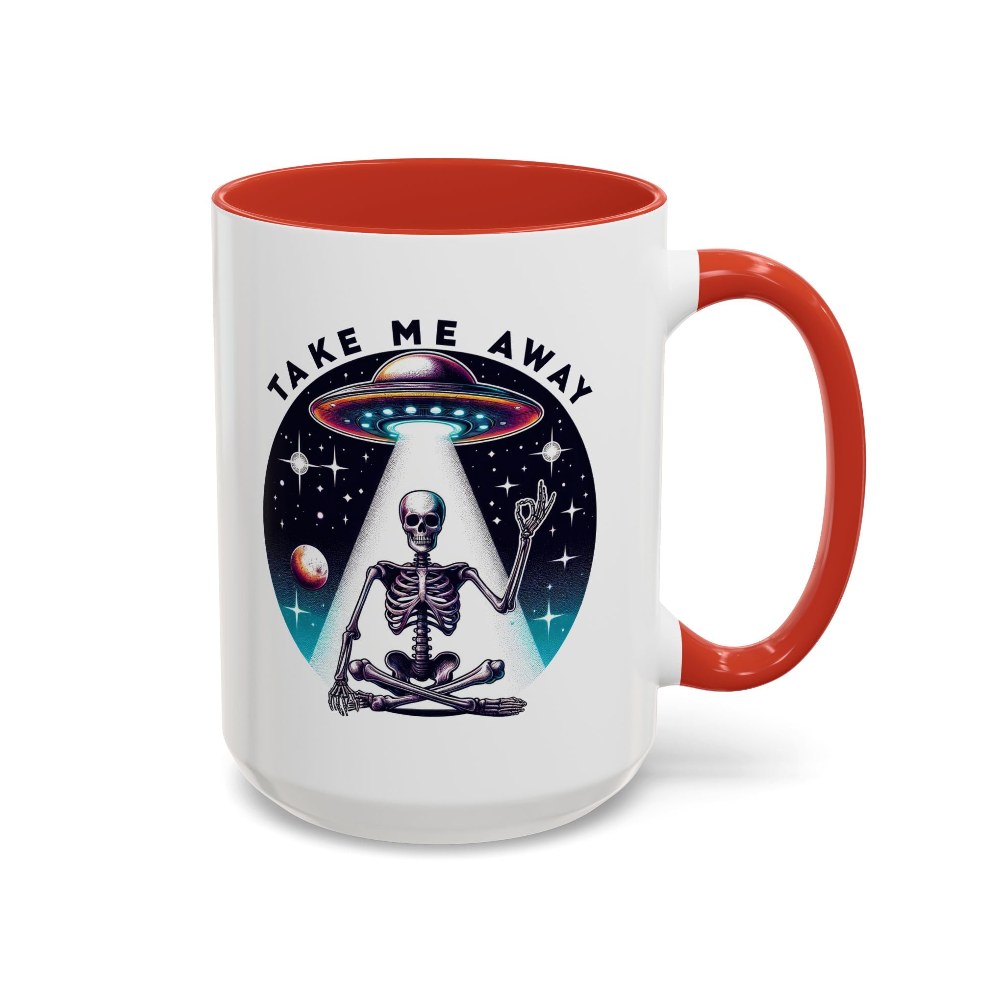 Galactic Skeleton Coffee Mug, Take Me Away Mug, Space-Themed Mug, Unique Gift for alien Lovers, Sci-Fi Cafe Mug