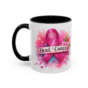 Pink Ribbon Healing Coffee Mug | Support Cancer Awareness | Inspirational Gift | Breast Cancer Support | 11oz & 15oz Options