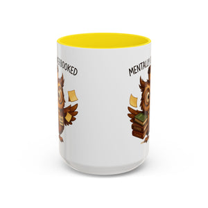 Cute Owl Coffee Mug | Mentally Overbooked Mug | Gifts for Book Lovers, Teacher Gifts, Office Decor, Funny Coffee Cup