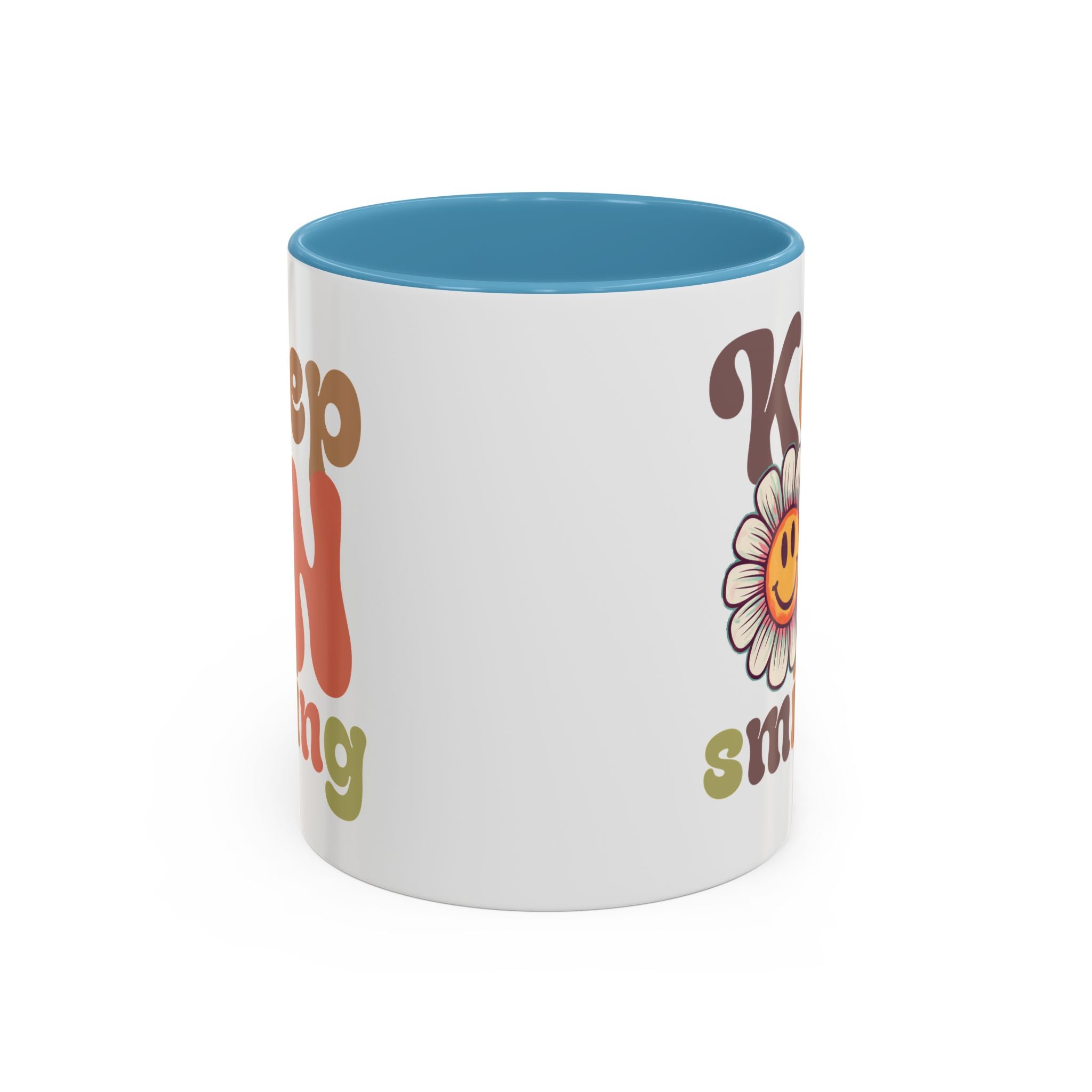Keep Smiling Floral Coffee Mug - Cheerful 11 & 15oz Accent Mug for Daily Motivation