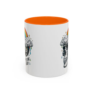 Skull Rainbow Coffee Mug, Unique Gift for Coffee Lovers, Halloween Decor, Daily Motivation Mug, Fun Skull Design