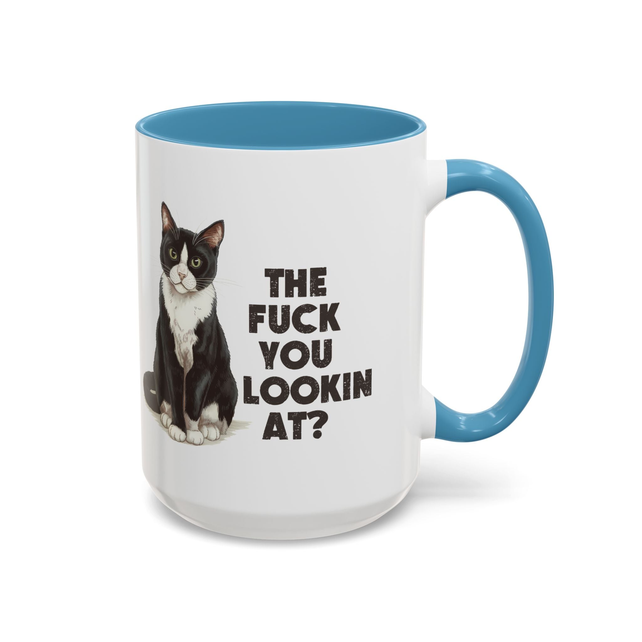Humorous Cat Accent Coffee Mug - "What You Lookin' At?" 11/15oz attitude and sarcasm
