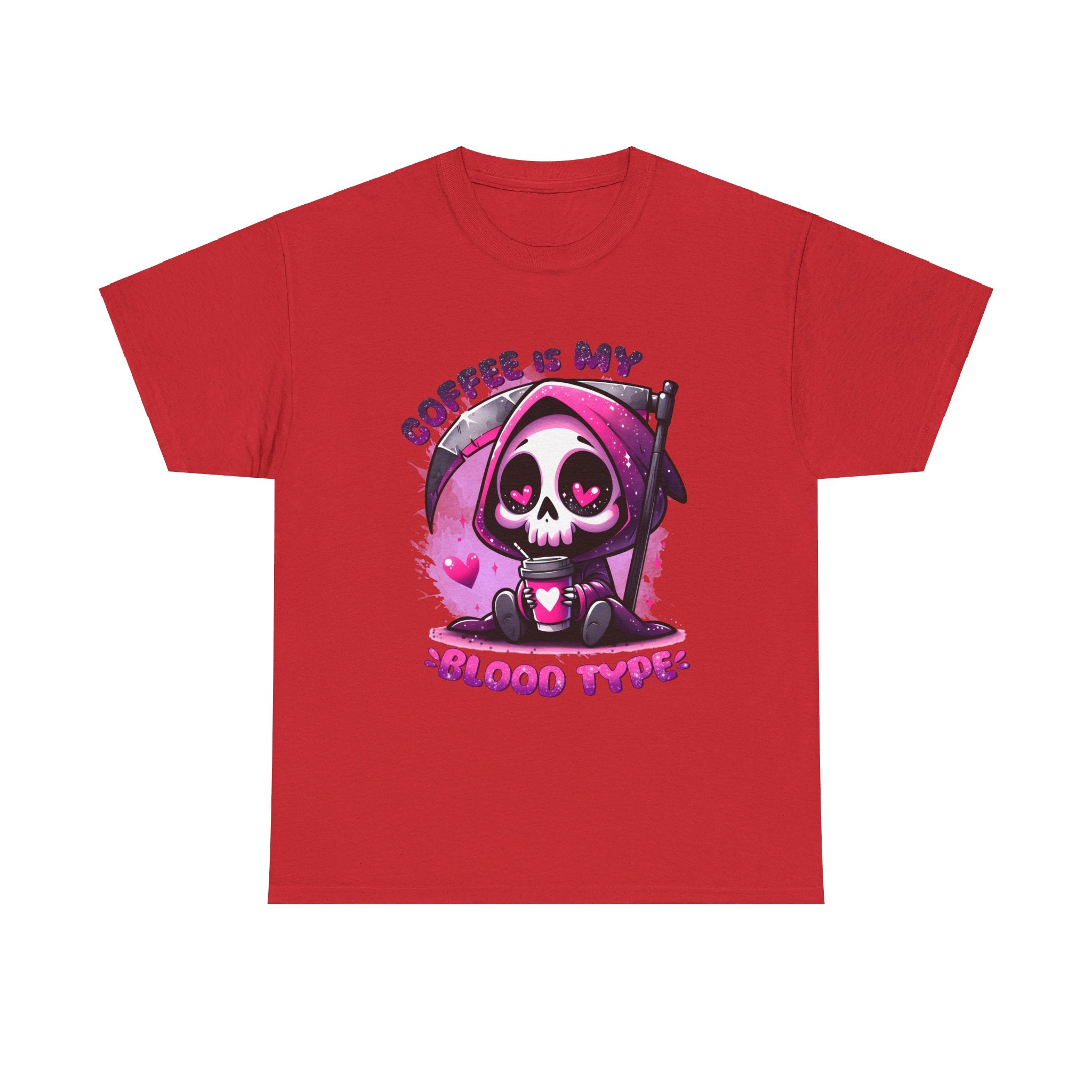grim reaper coffee is my blood type Unisex Heavy Cotton Tee by the x m world