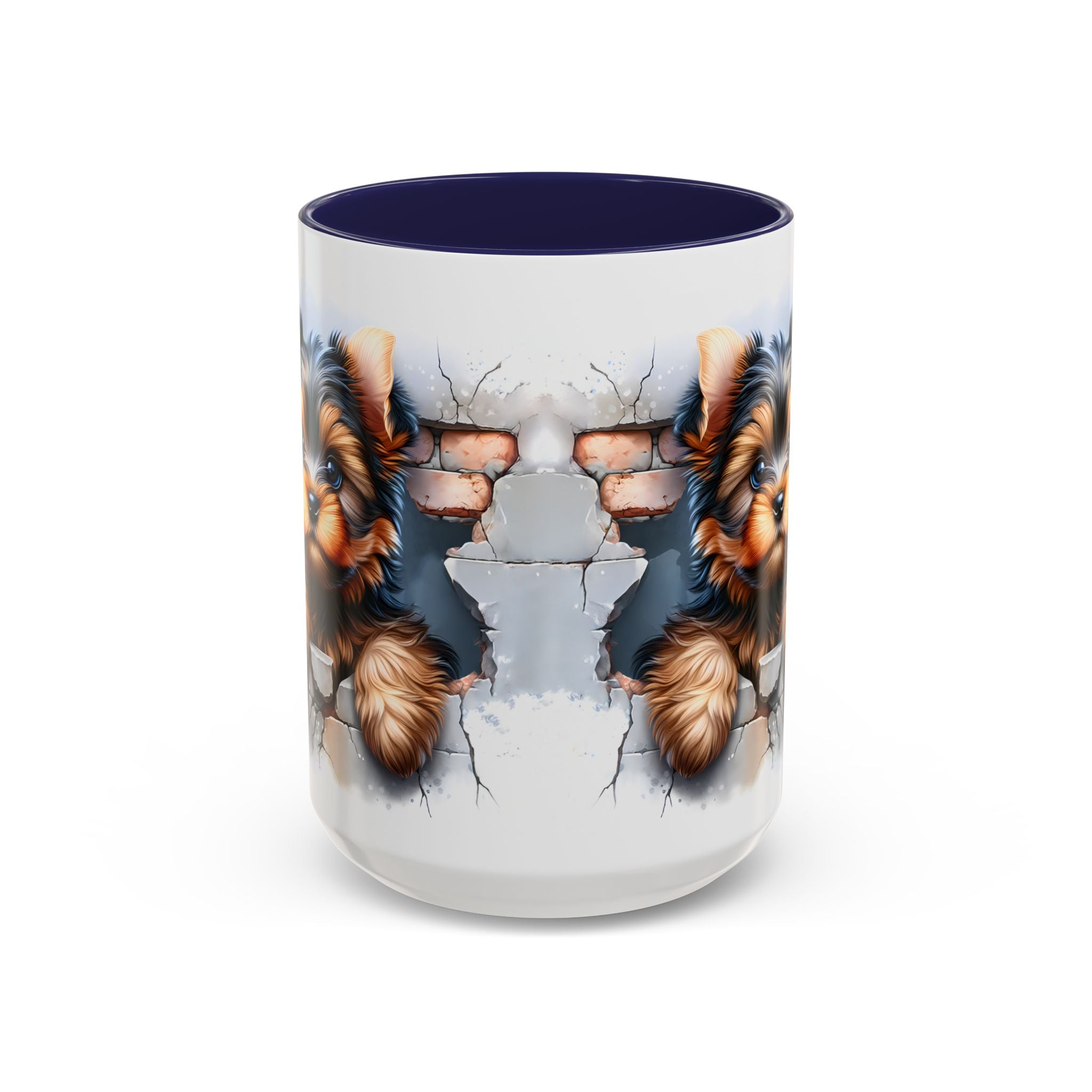 Cute Dog Peeking Coffee Mug, Pet Lover Gift, Yorkshire Terrier Mug, Animal Lover Coffee Cup, Dog-Themed Drinkware, Doggie Mug