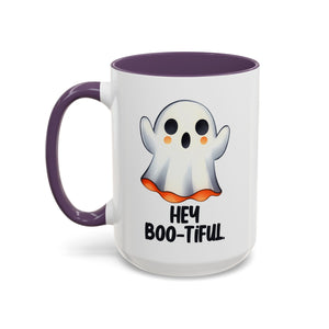 Hey Boo-tiful Ghost Coffee Mug, Halloween Mug, Cute Gift, Spooky Decor, Fun Mug