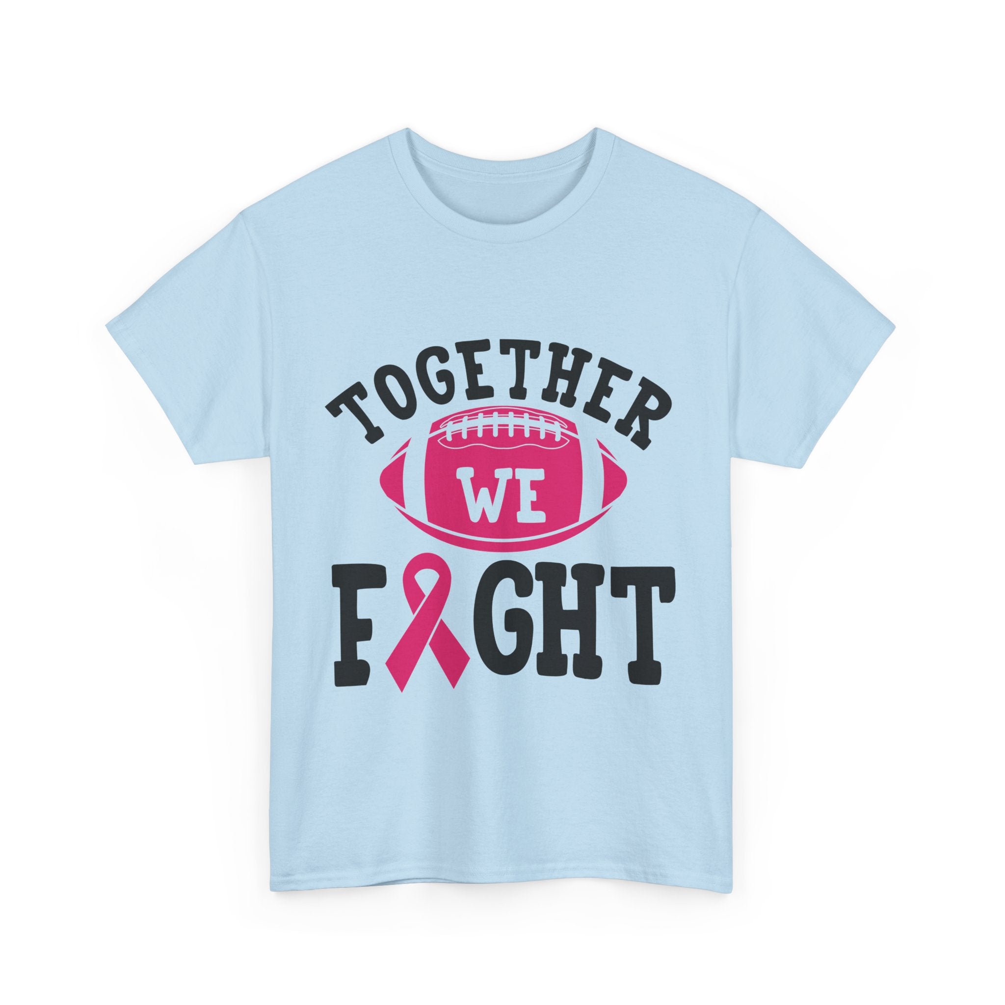 Together We Fight Football Tee, Awareness T-Shirt, Breast Cancer Support Shirt, Unisex Cotton Tee, Game Day Apparel, Gift for Him/Her