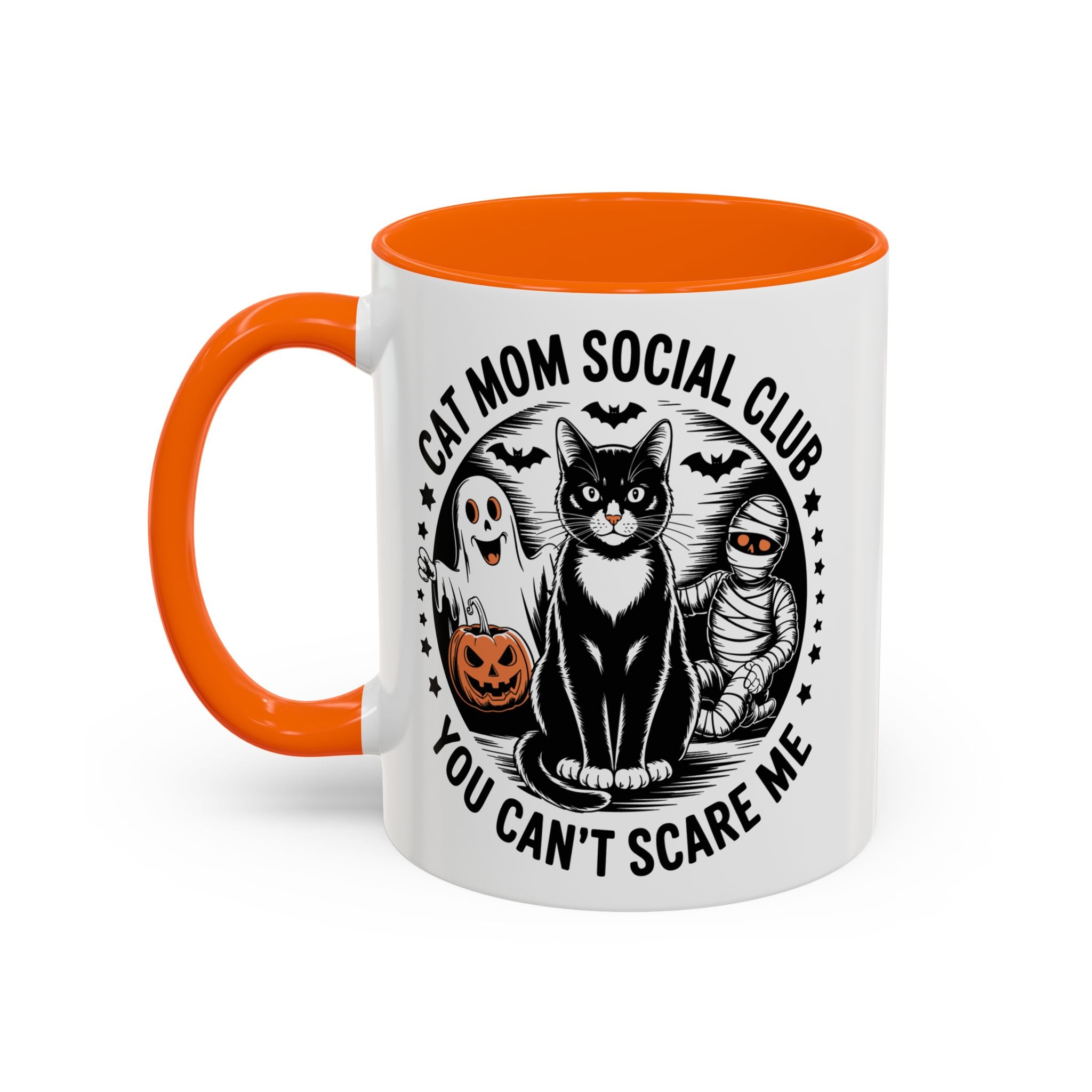 Halloween Cat Mom Coffee Mug - Spooky Social Club Design