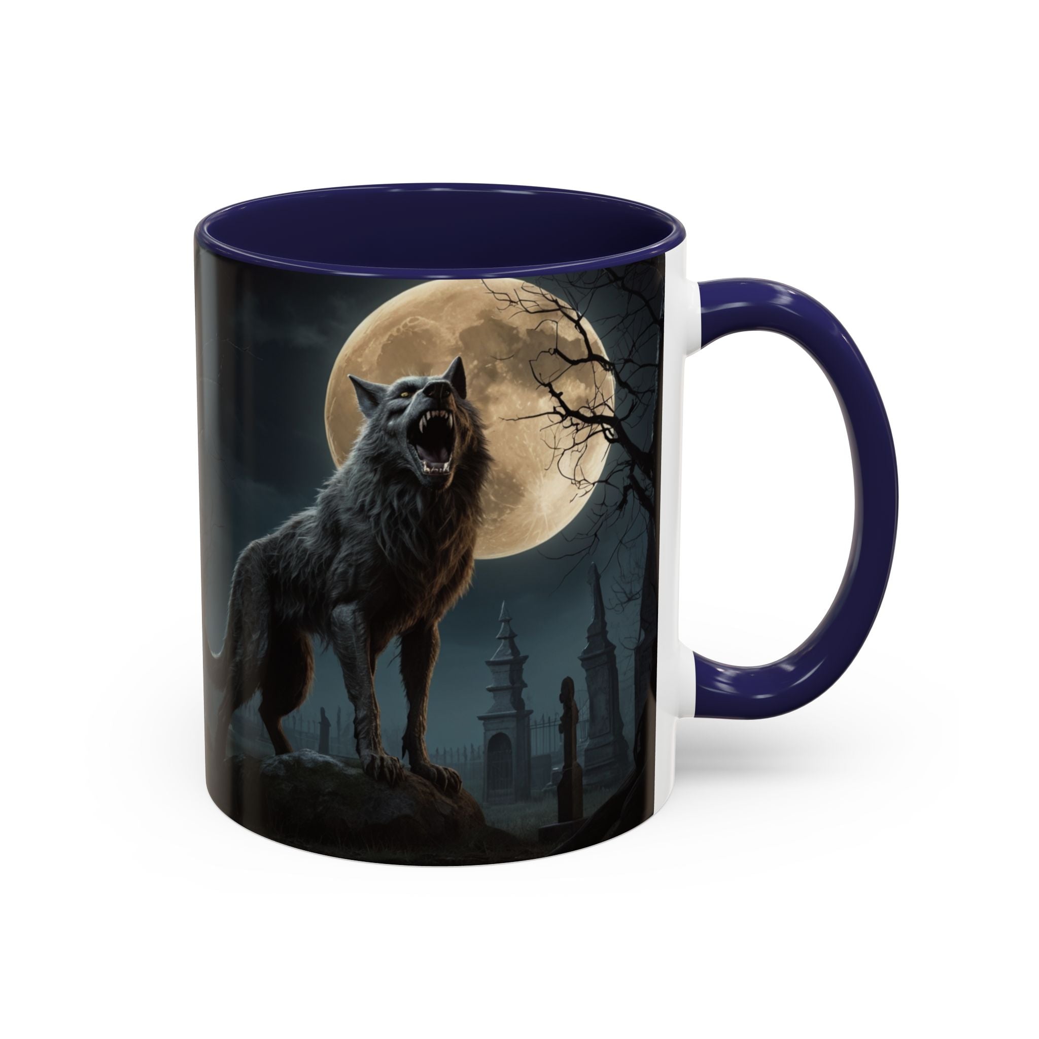 Werewolf Moon Coffee Mug — Gothic Wolf Moonlit Accent Mug fantasy horror art