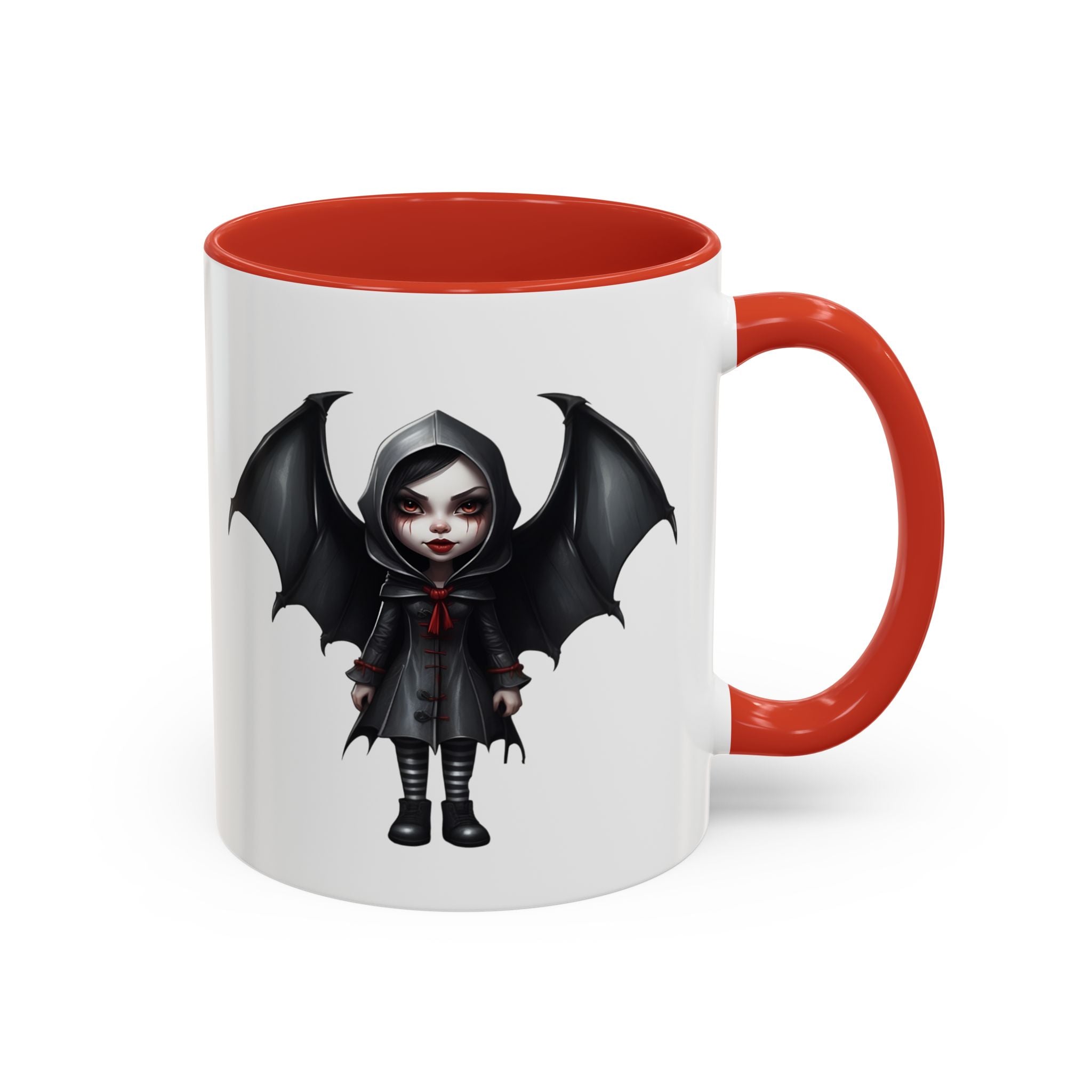 gothic vampire girl with wings horror art Accent Coffee Mug (11, 15oz) vamp14