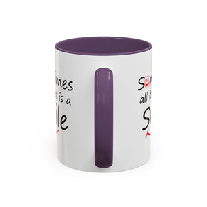 Inspirational Coffee Mug - "Sometimes All It Takes is a Smile" - Perfect Gift for Friends and Family