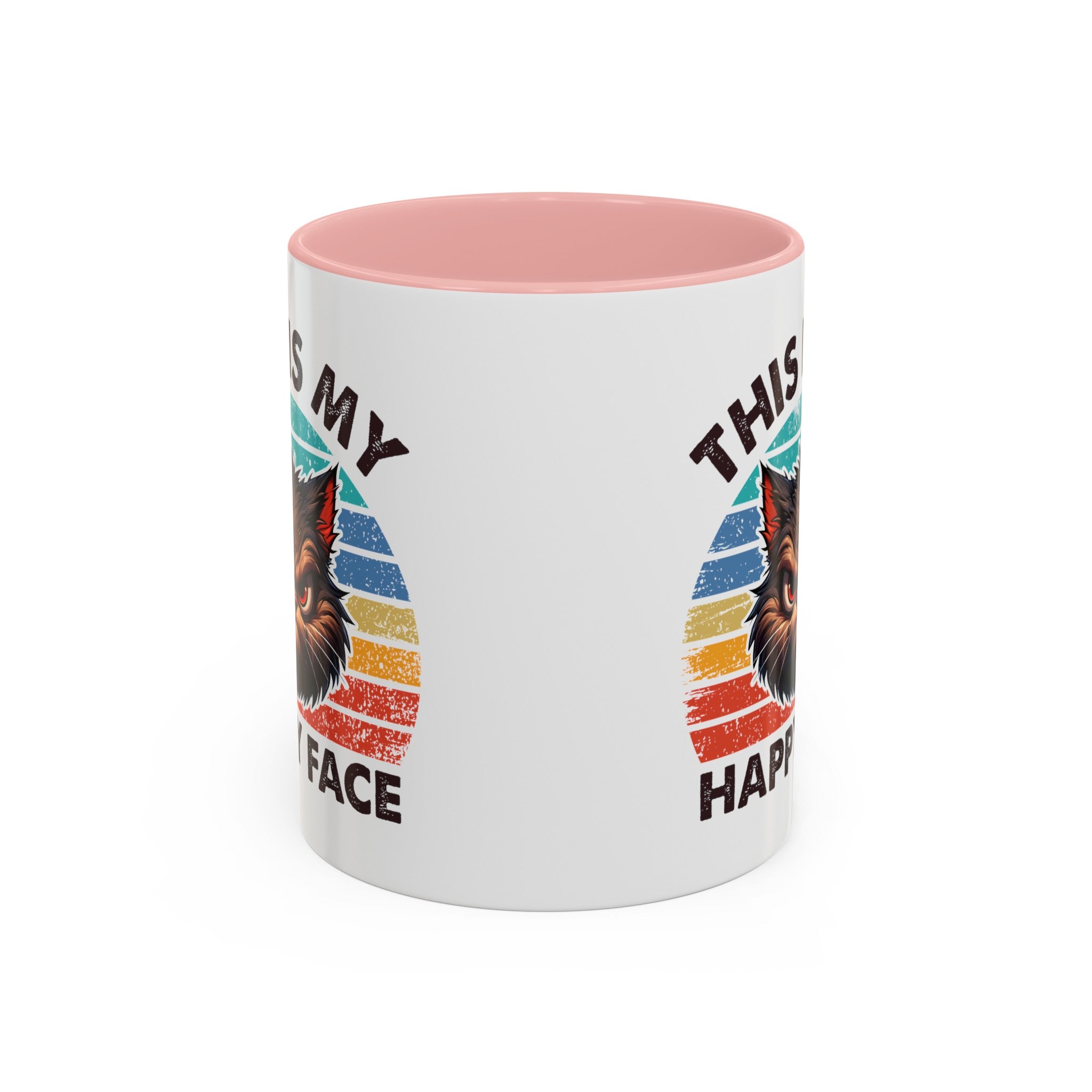 grumpy cat this is my happy face Accent Coffee Mug (11, 15oz) by the x m world