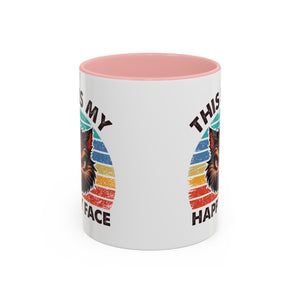grumpy cat this is my happy face Accent Coffee Mug (11, 15oz) by the x m world
